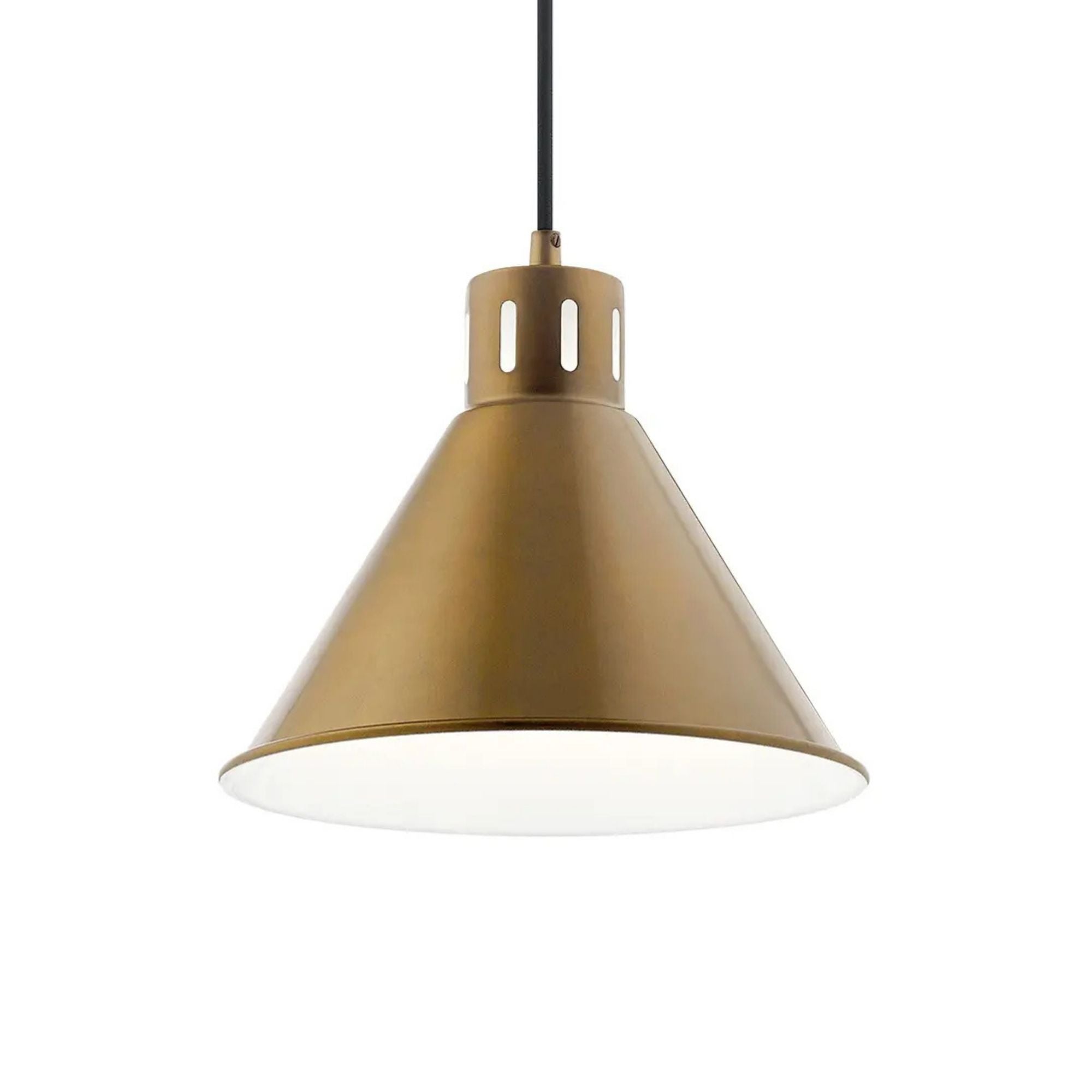 Zailey 11" Cone Pendant, Natural Brass Finish