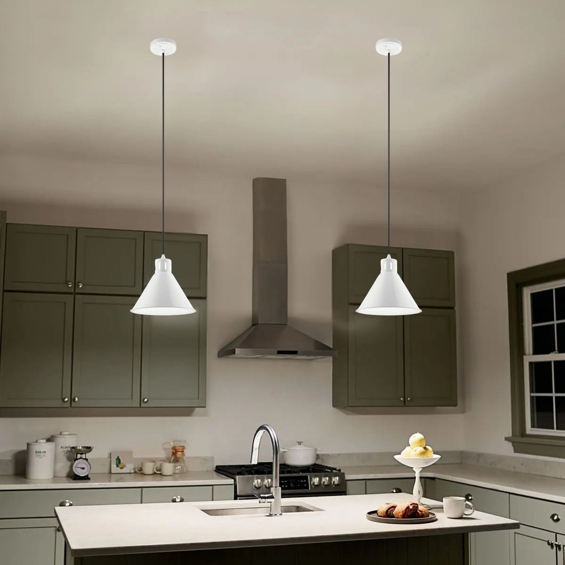 Kichler Lighting - Zailey 11" Cone Pendant, White Finish | Bees Lighting