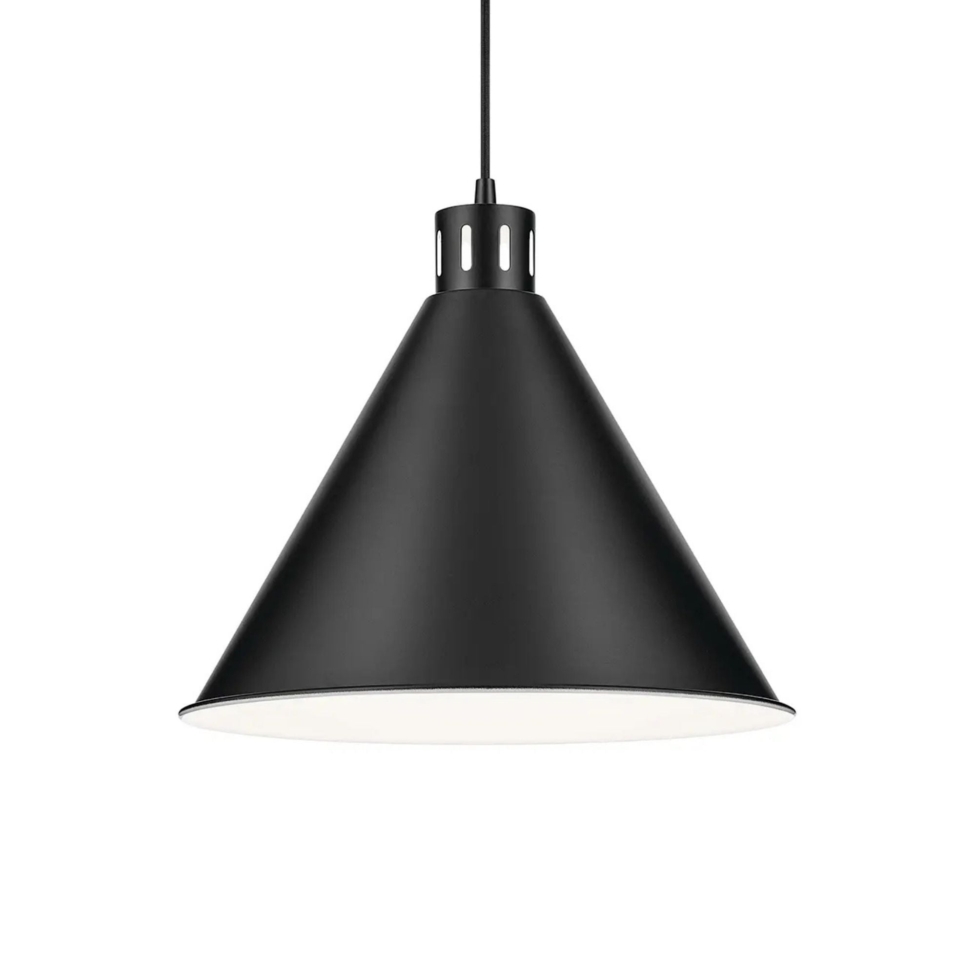 Zailey 16" Cone Pendant, Black Finish