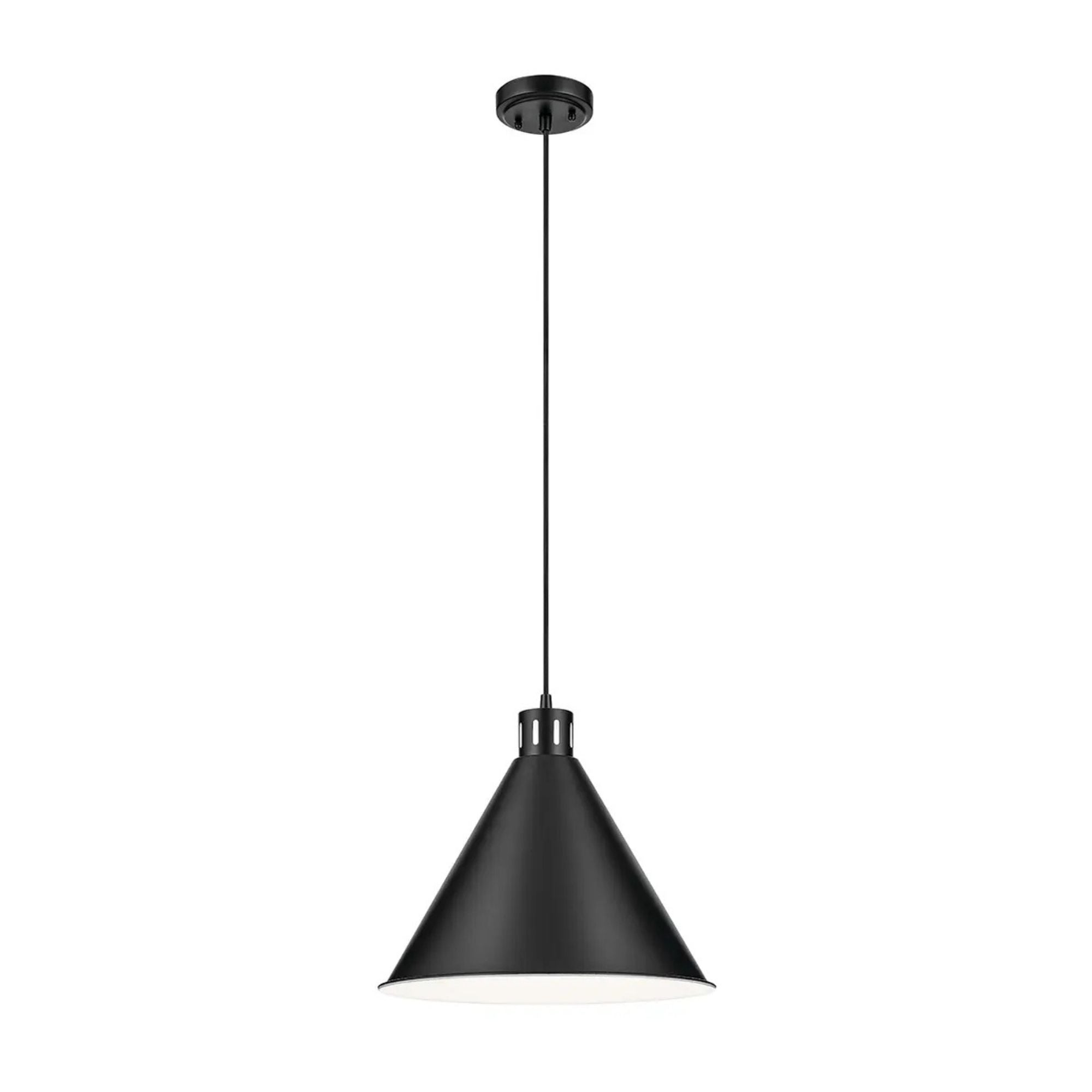 Kichler Lighting - Zailey 16" Cone Pendant, Black Finish | Bees Lighting