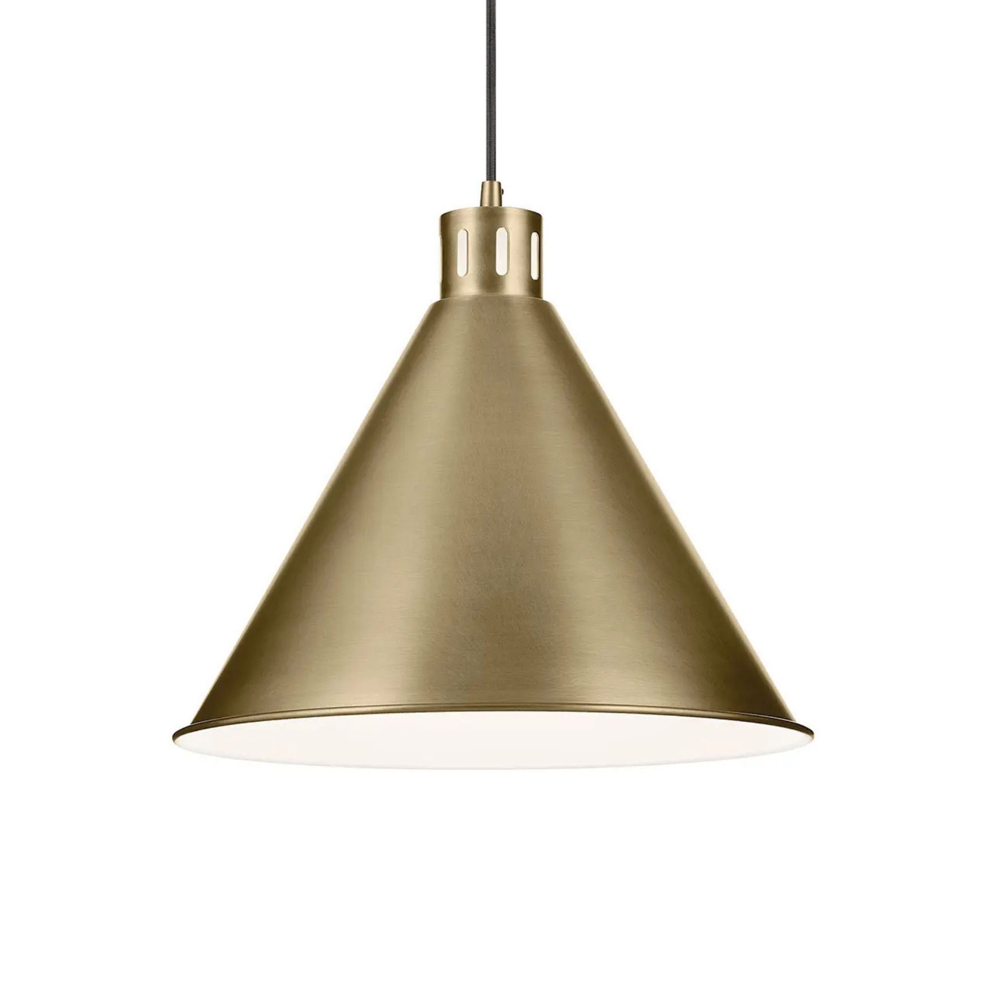 Zailey 16" Cone Pendant, Natural Brass Finish