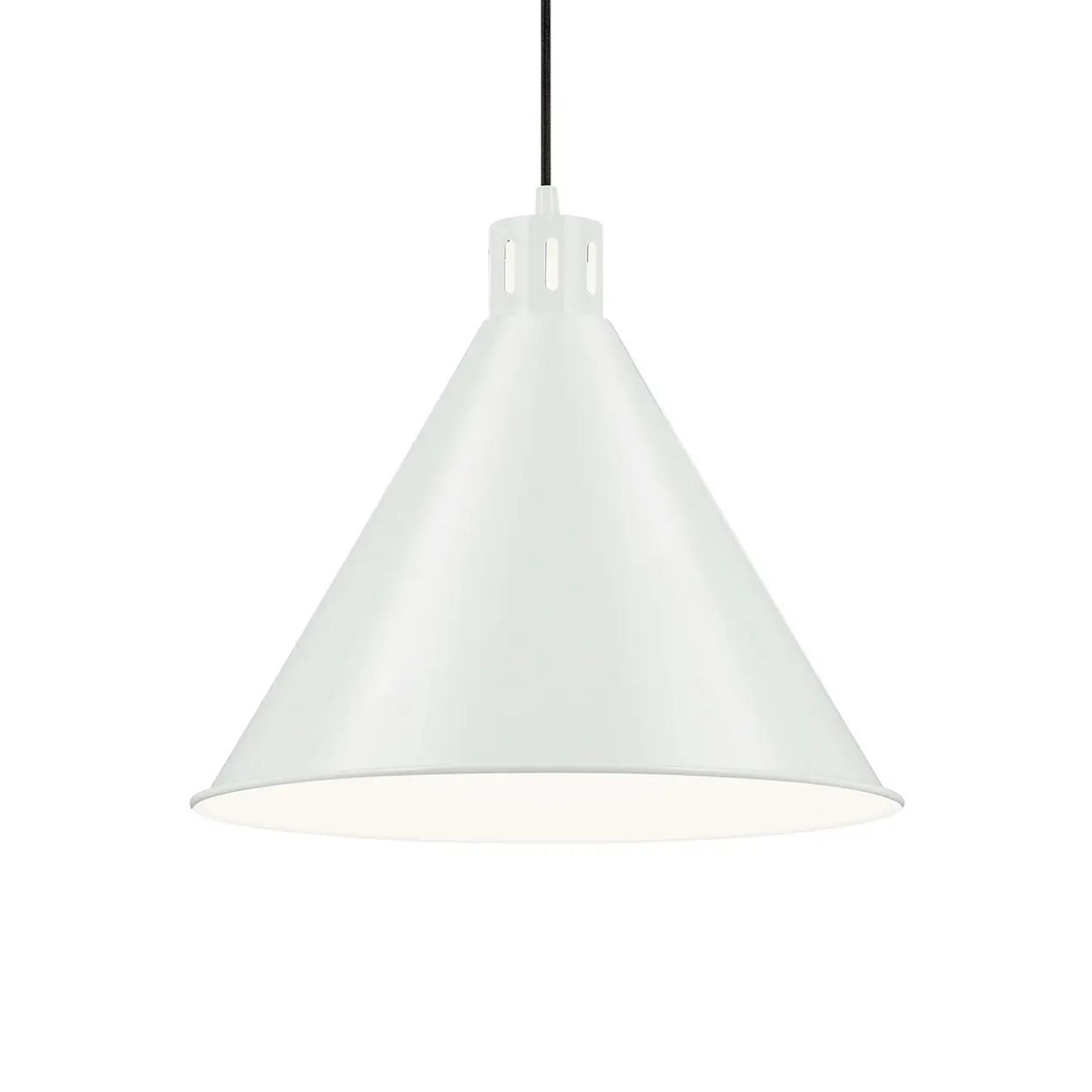 Zailey 16" Cone Pendant, White Finish