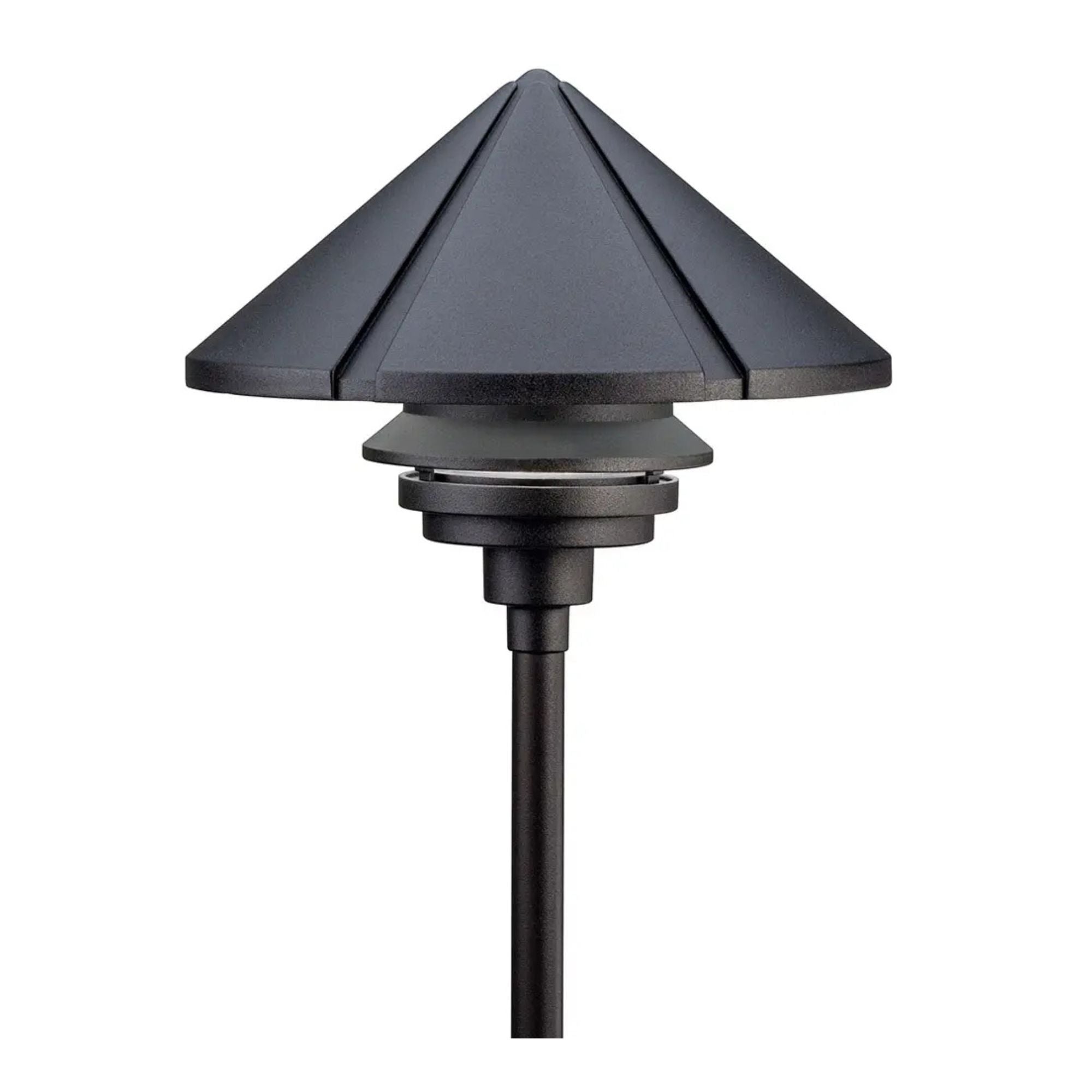 120V Large One Tier Path Light, Textured Black