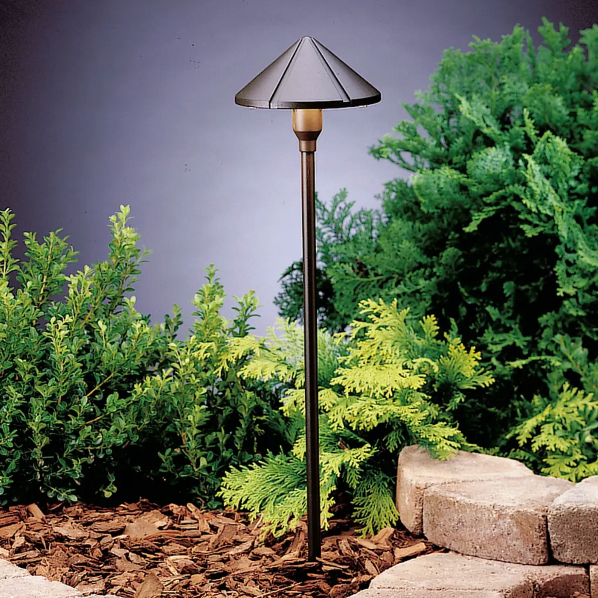 Kichler Six Groove 22.75" Center Mount Path Light in Textured Architectural Bronze