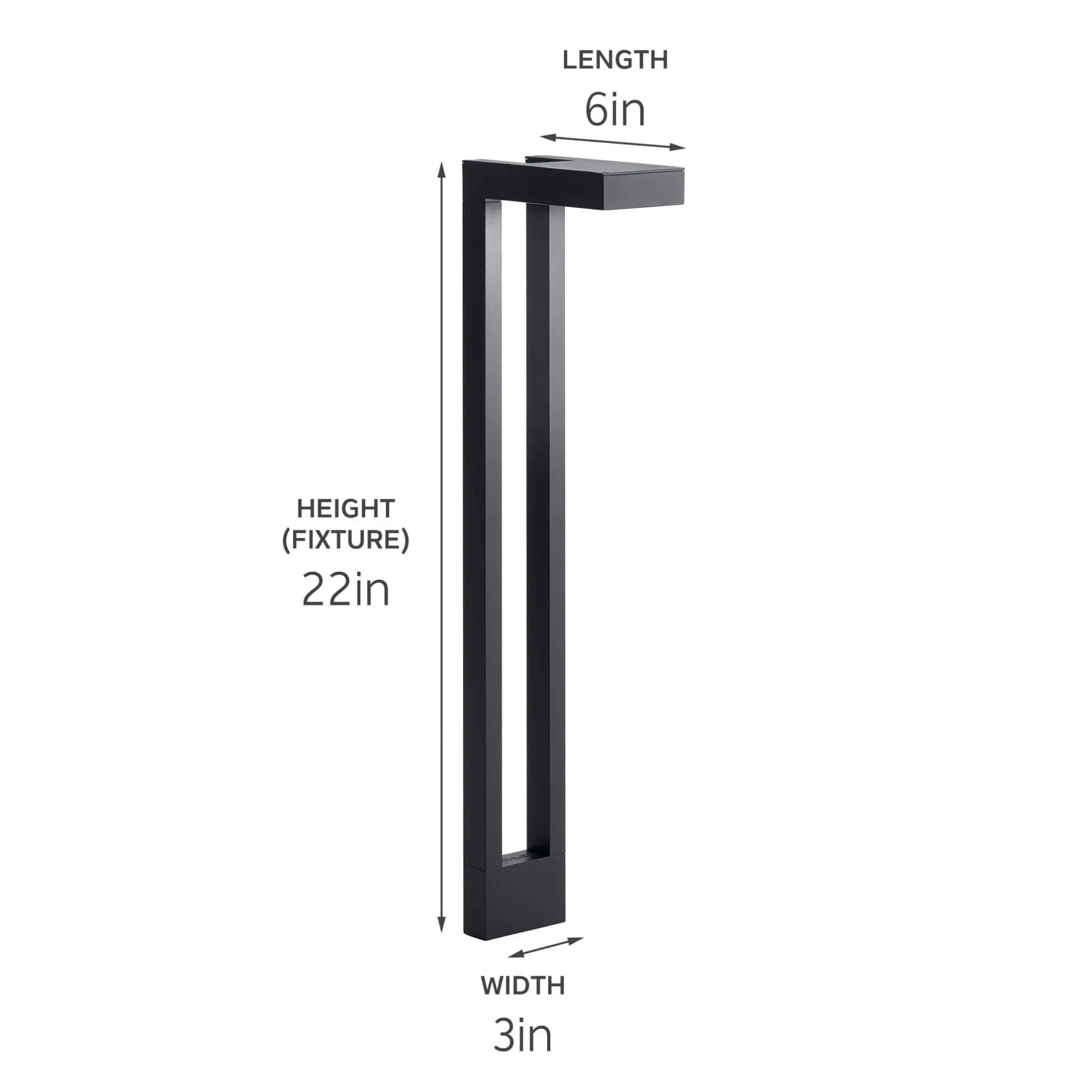 Kichler Two Arm Contemporary 22″ Path Light in Textured Black