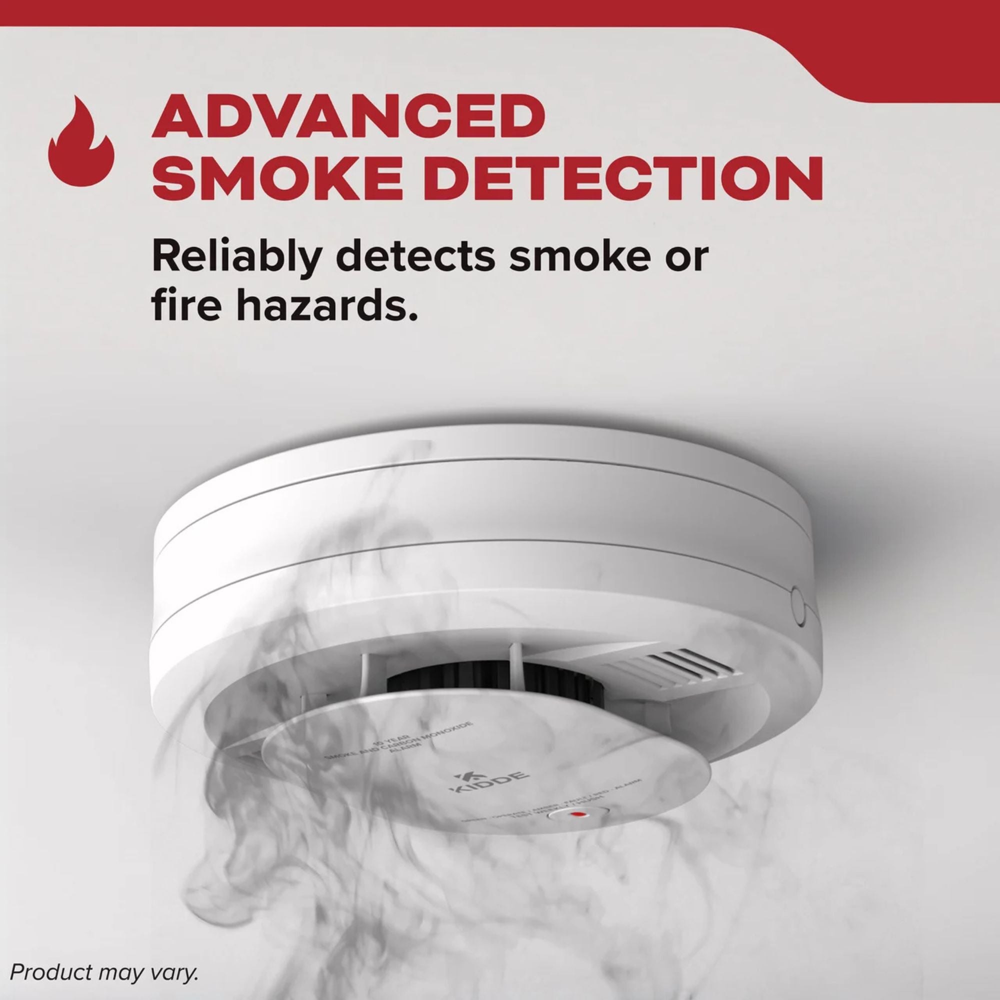 Kidde 20SD10-V Detect Smoke Alarm, 10-Year Battery, Photoelectric Sensor, Voice Alerts