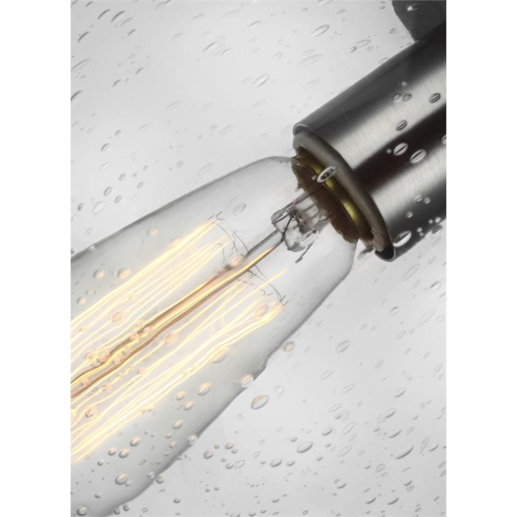 Leo Hanging Globe 8" LED Small Pendant, Satin Aluminum Finish with Clear Seeded Glass - Bees Lighting