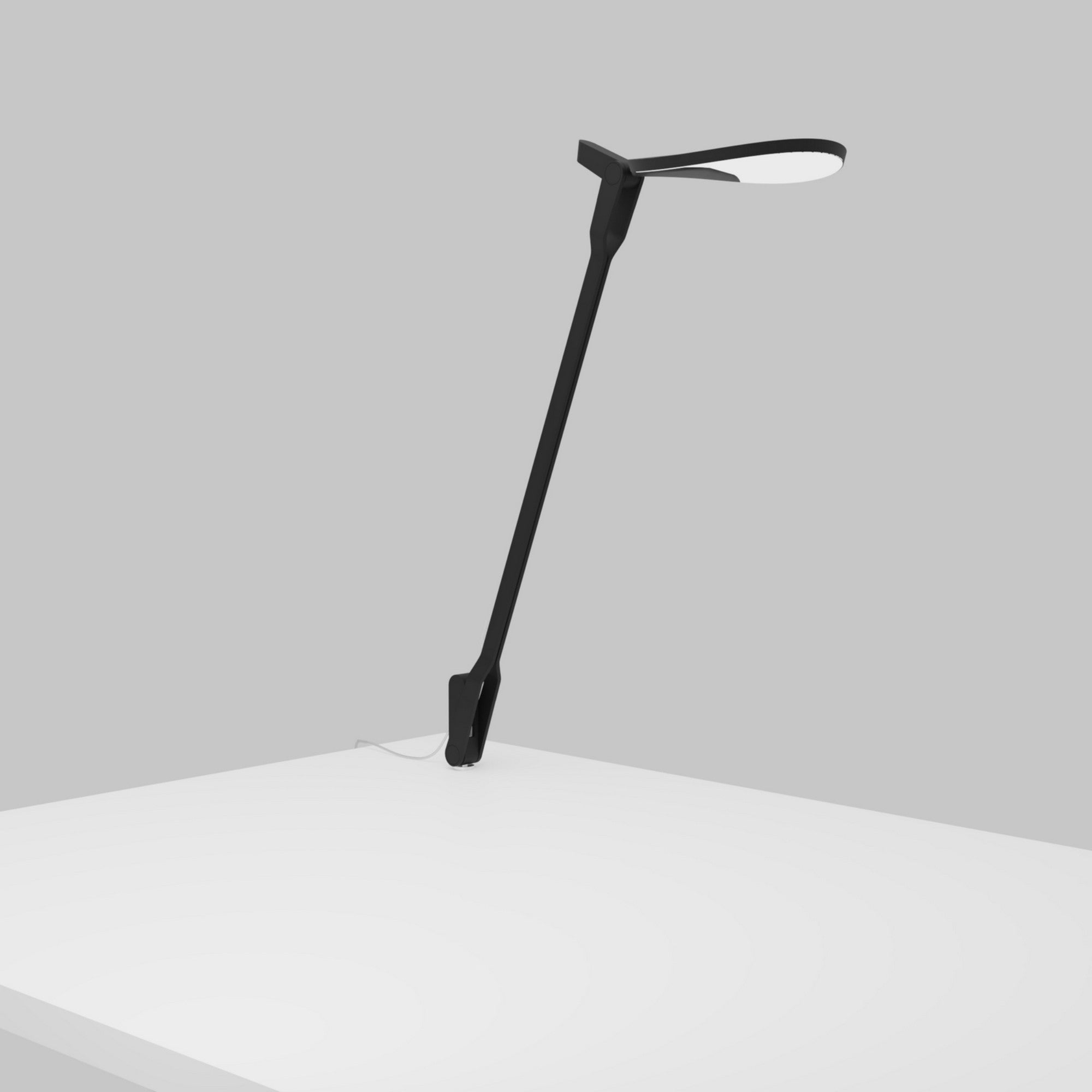 Splitty Matte Black Contemporary LED Desk Lamp with Through-Table Mount and USB Port - Bees Lighting