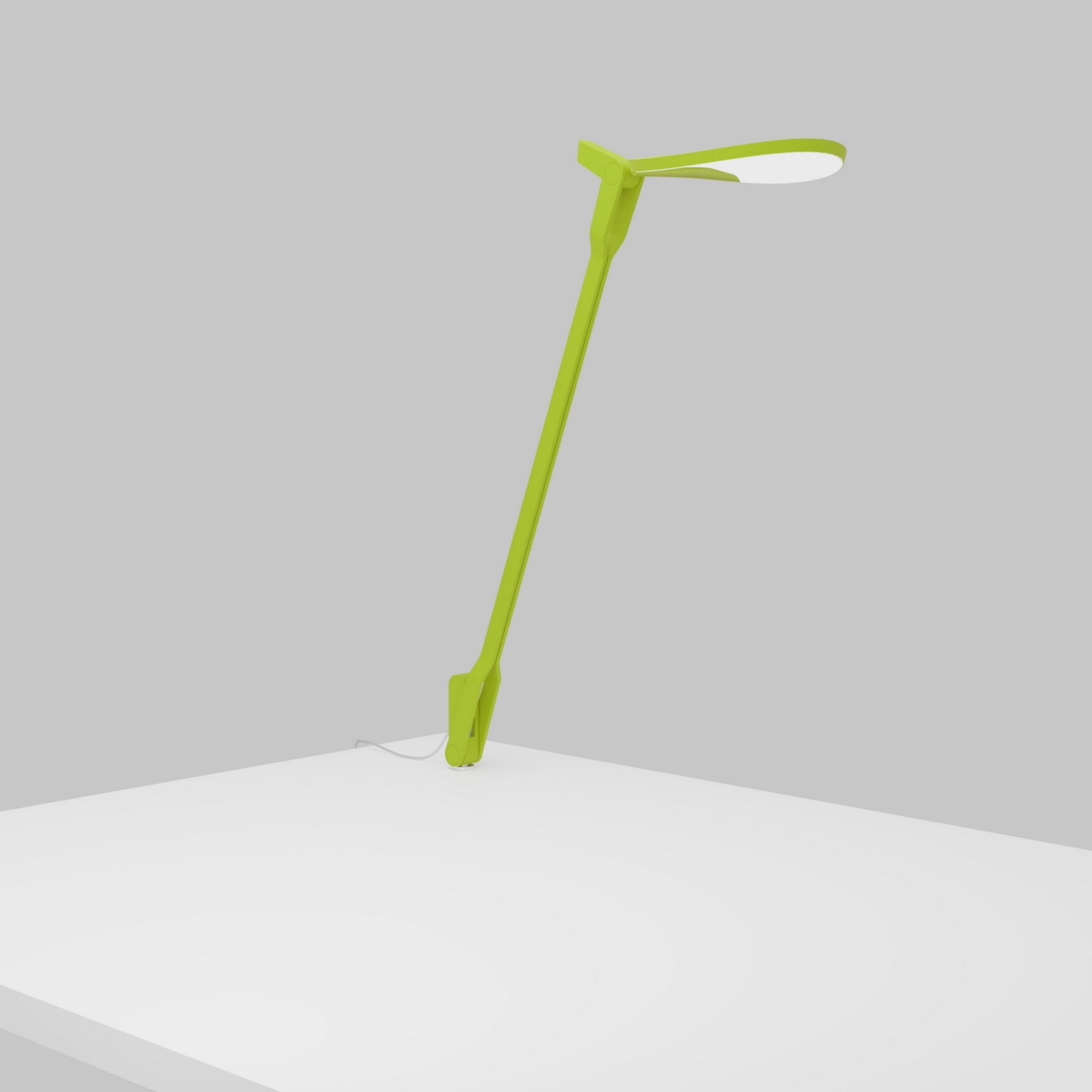 Splitty Matte Leaf Green Contemporary LED Desk Lamp with Through-Table Mount and USB Port - Bees Lighting