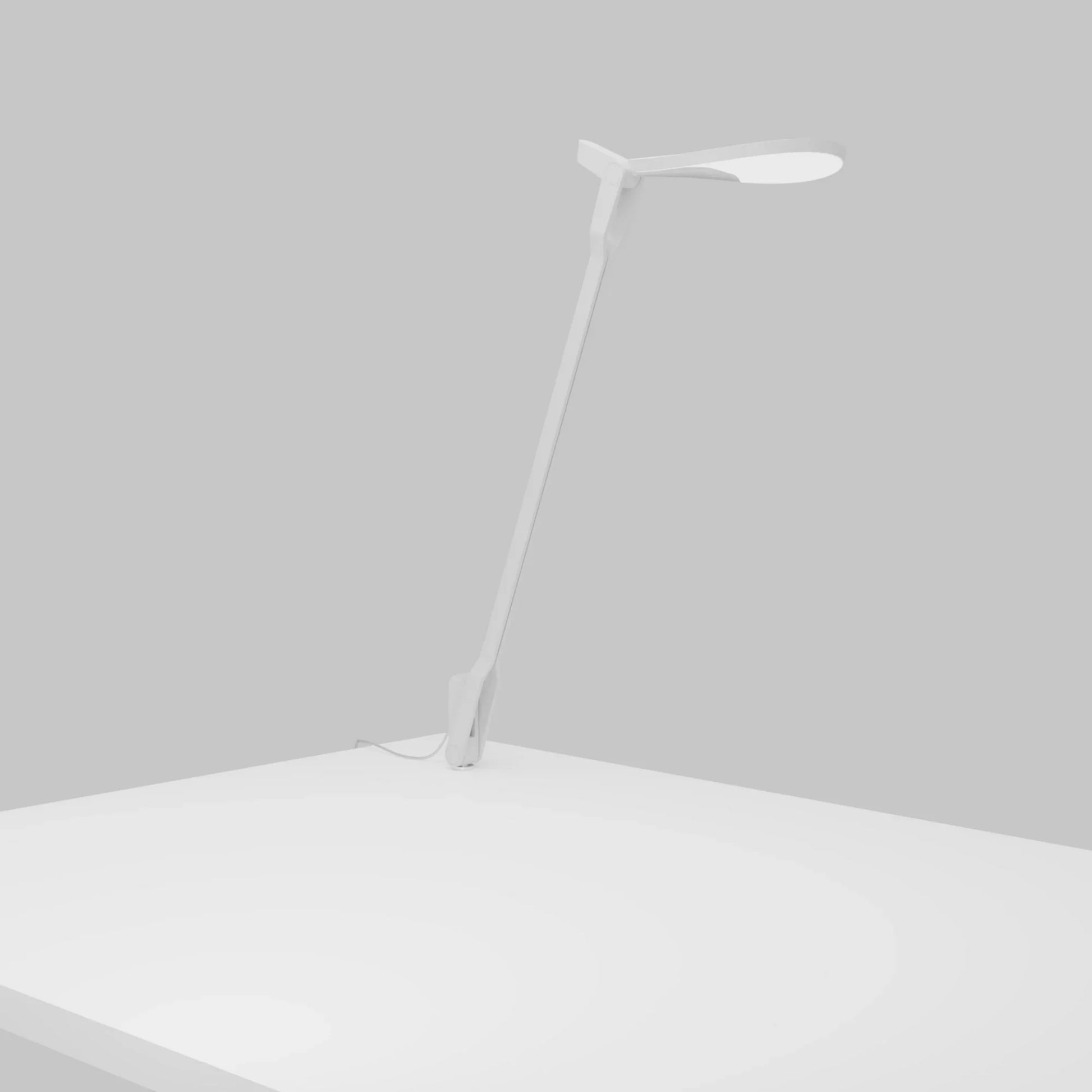 Splitty Matte White Contemporary LED Desk Lamp with Through-Table Mount and USB Port - Bees Lighting