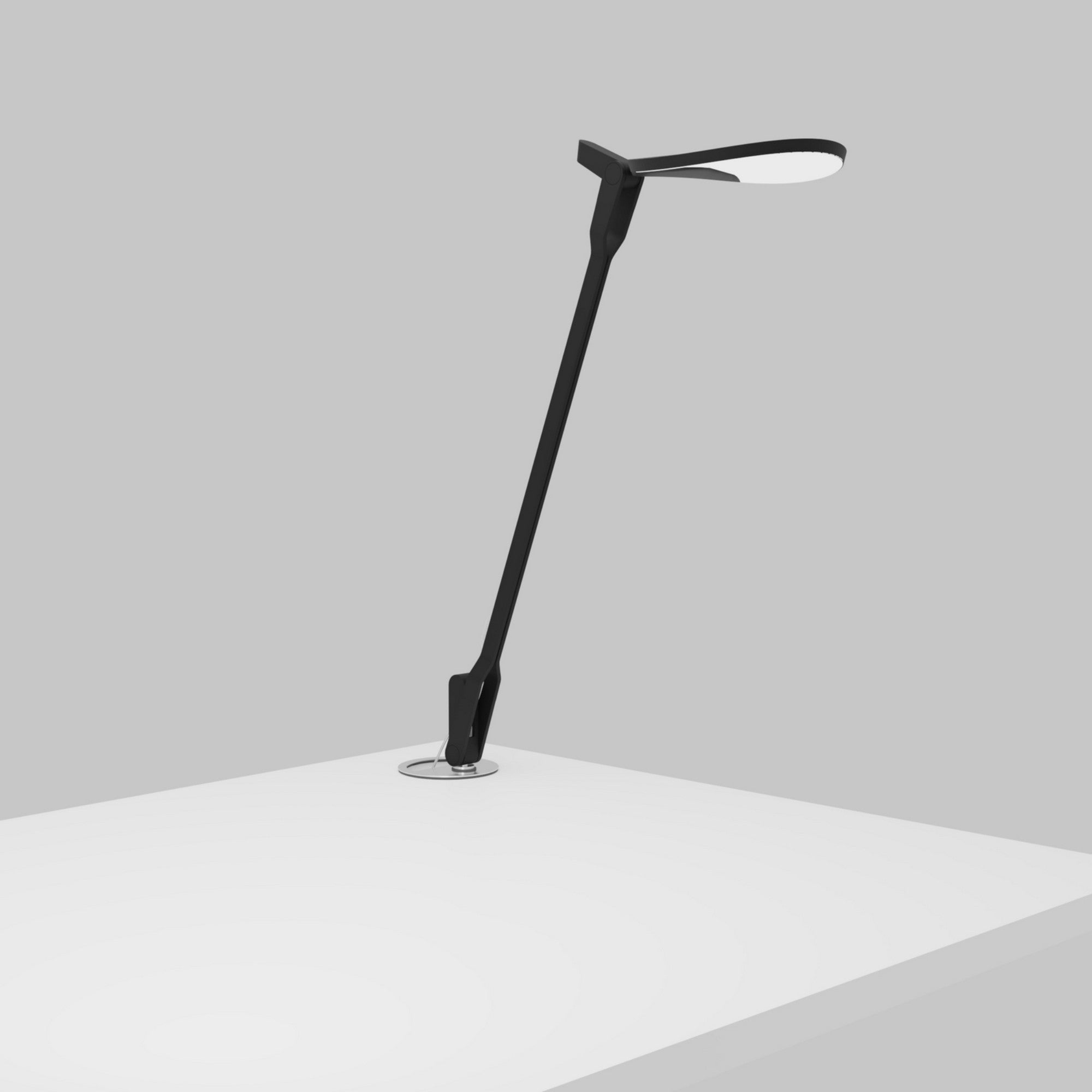 Splitty Matte Black Contemporary LED Desk Lamp with Grommet Mount and USB Port - Bees Lighting