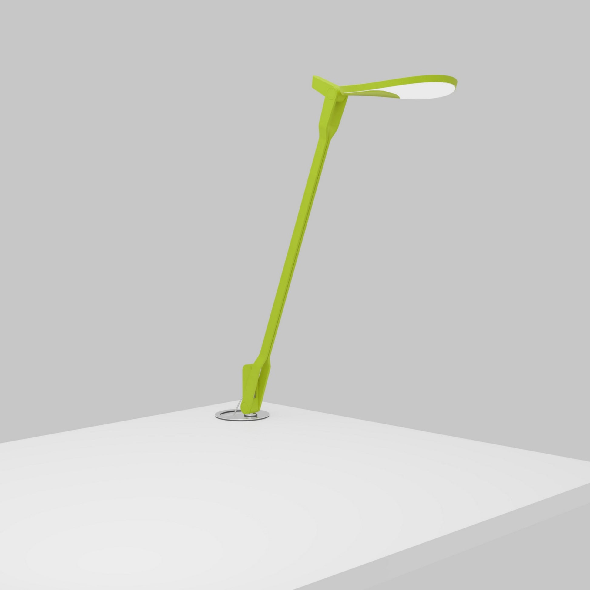 Splitty Matte Leaf Green Contemporary LED Desk Lamp with Grommet Mount and USB Port - Bees Lighting