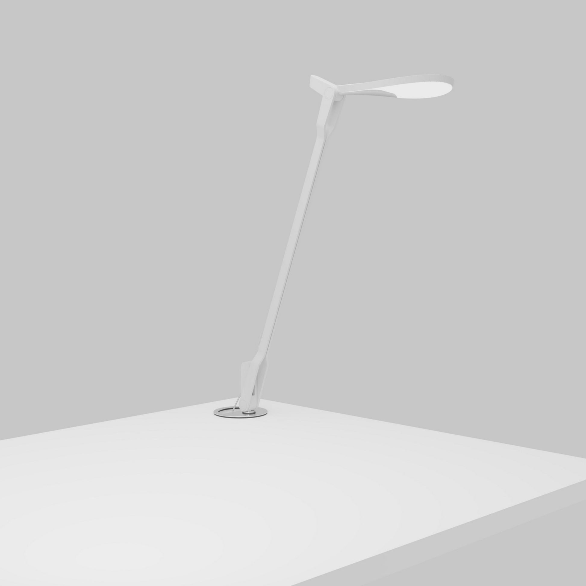 Splitty Matte White Contemporary LED Desk Lamp with Grommet Mount and USB Port - Bees Lighting