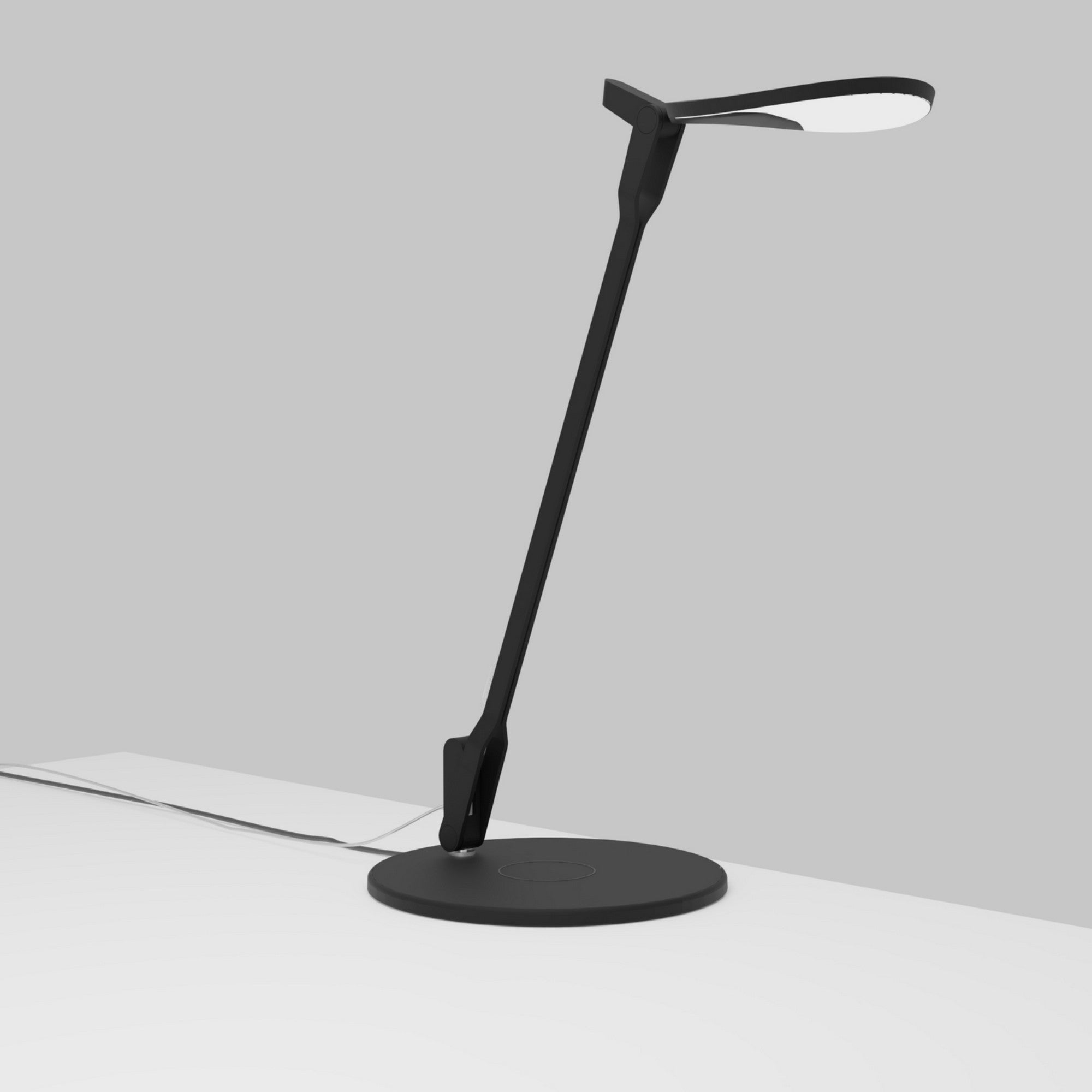 Splitty Matte Black Contemporary LED Desk Lamp with Wireless Charging Base and USB Port - Bees Lighting