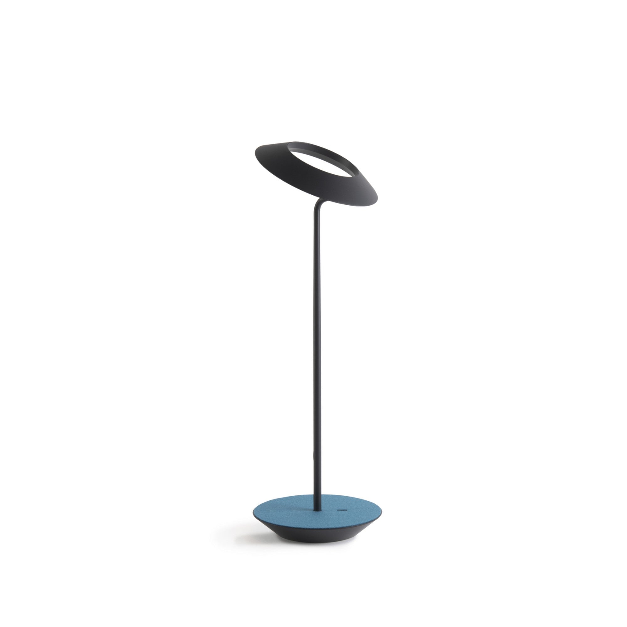 Royyo Matte Black With Azure Felt Modern LED Desk Lamp with USB Port - Bees Lighting