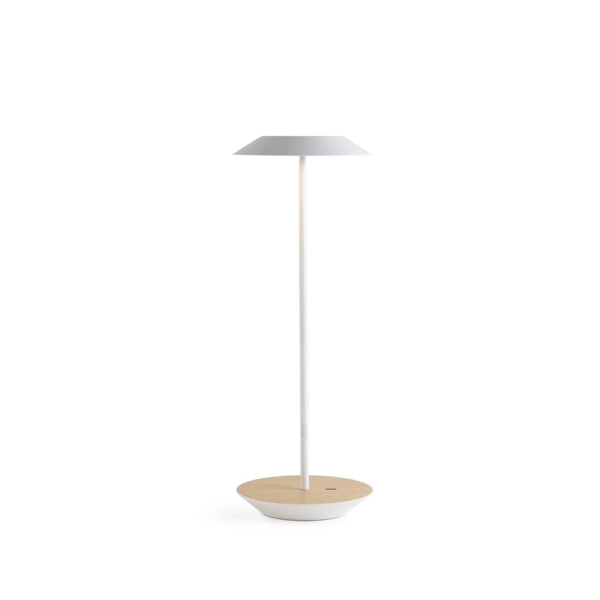 Royyo Matte White With White Oak Modern LED Desk Lamp with USB Port - Bees Lighting