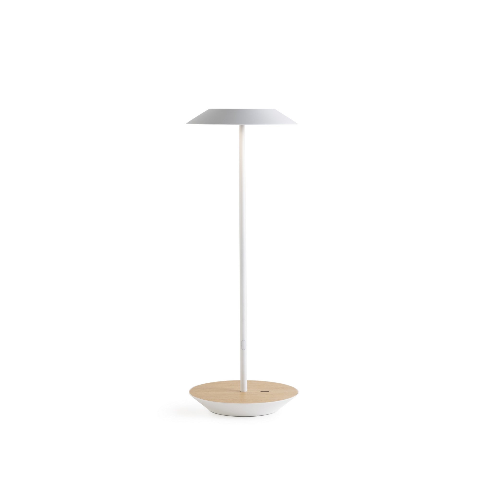 Royyo Matte White With White Oak Modern LED Desk Lamp with USB Port - Bees Lighting