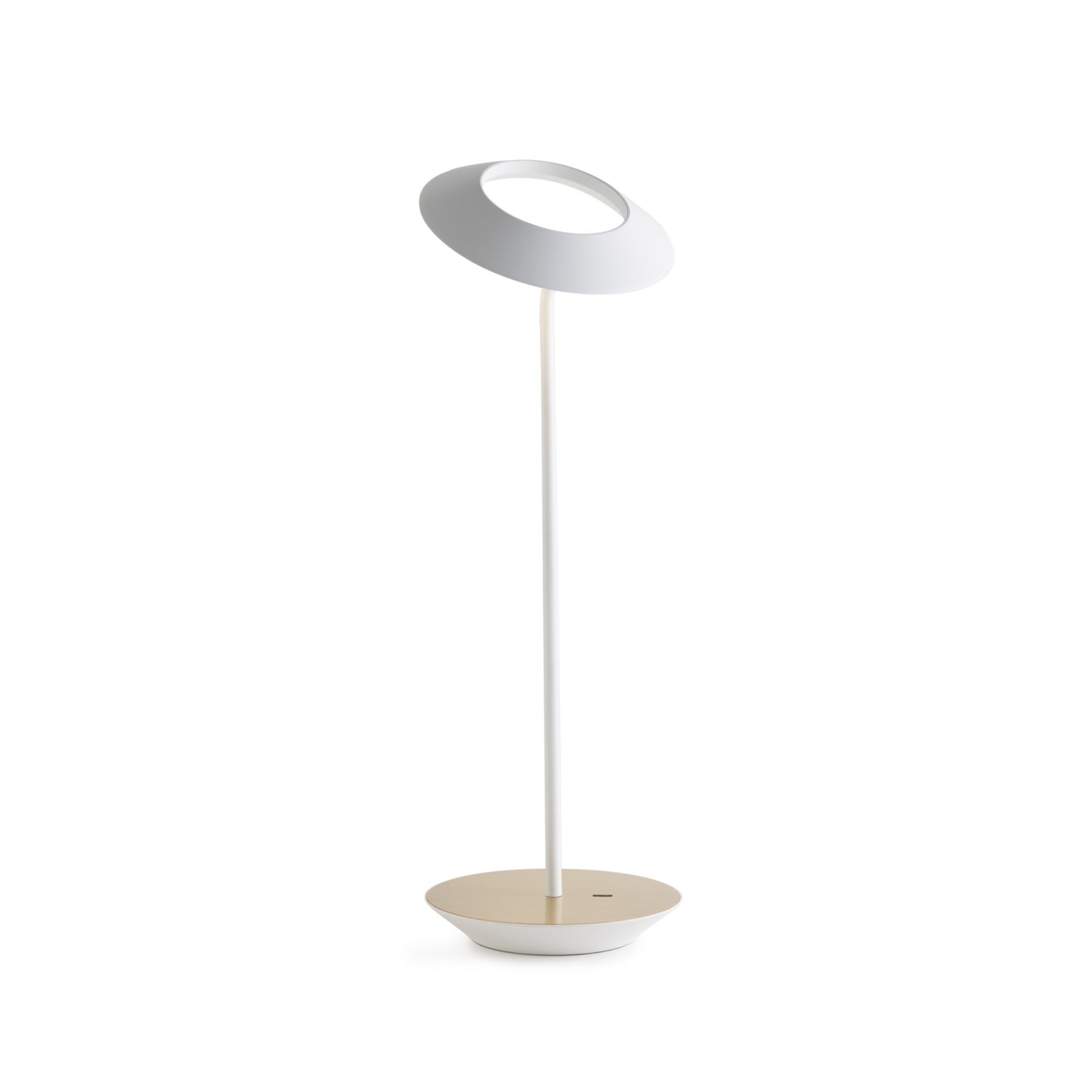 Royyo Matte White With Brushed Brass Modern LED Desk Lamp with USB Port - Bees Lighting