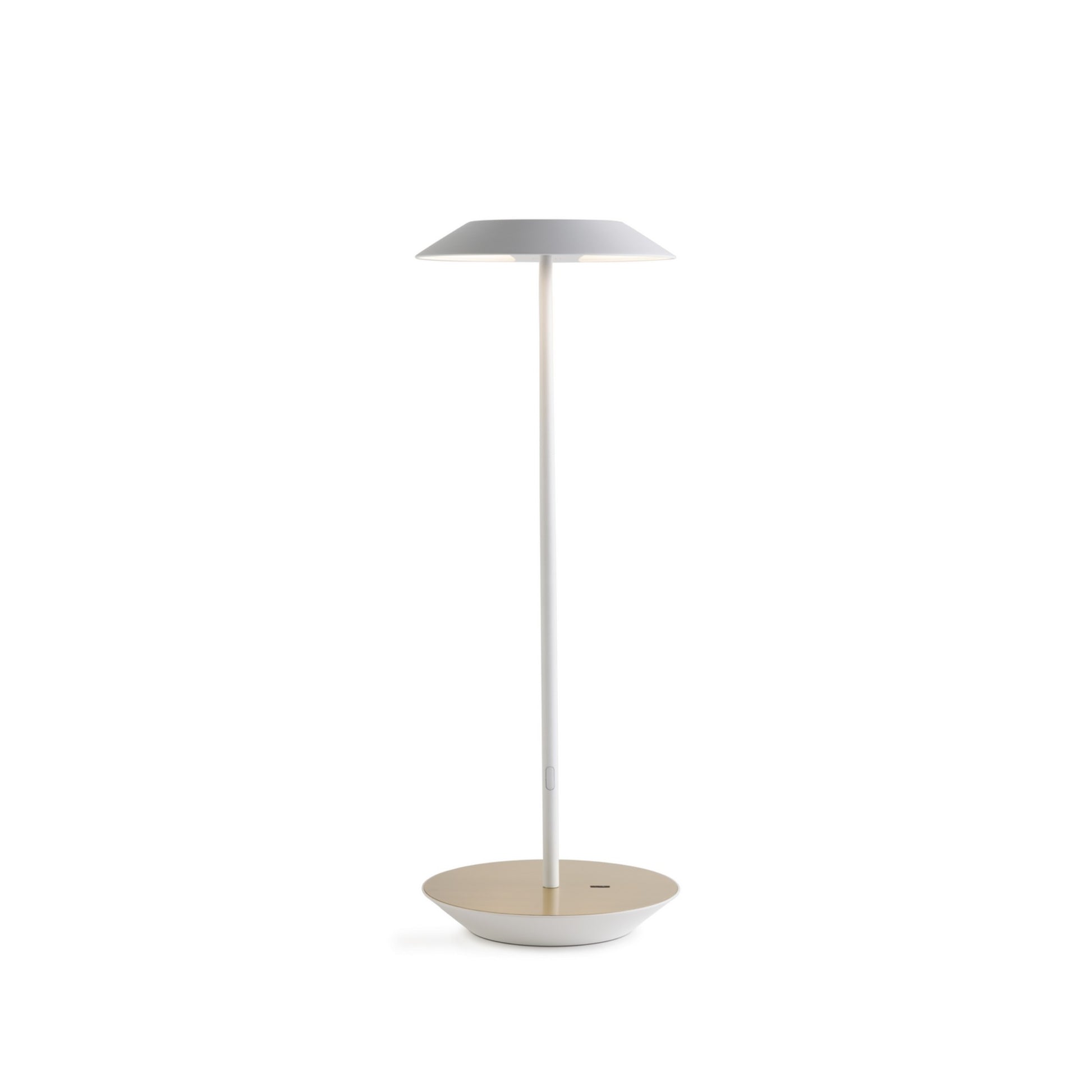 Royyo Matte White With Brushed Brass Modern LED Desk Lamp with USB Port - Bees Lighting