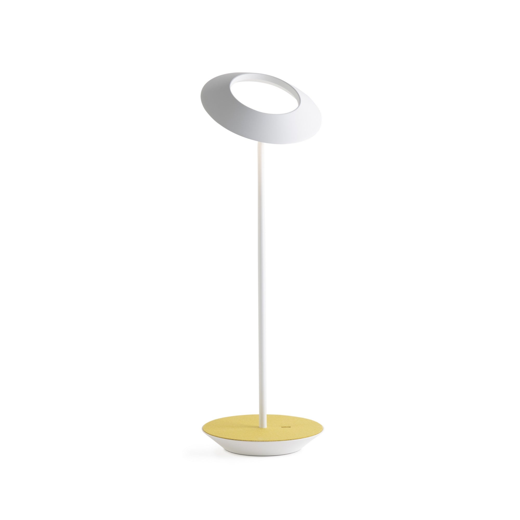 Royyo Matte White With Honeydew Felt Modern LED Desk Lamp with USB Port - Bees Lighting