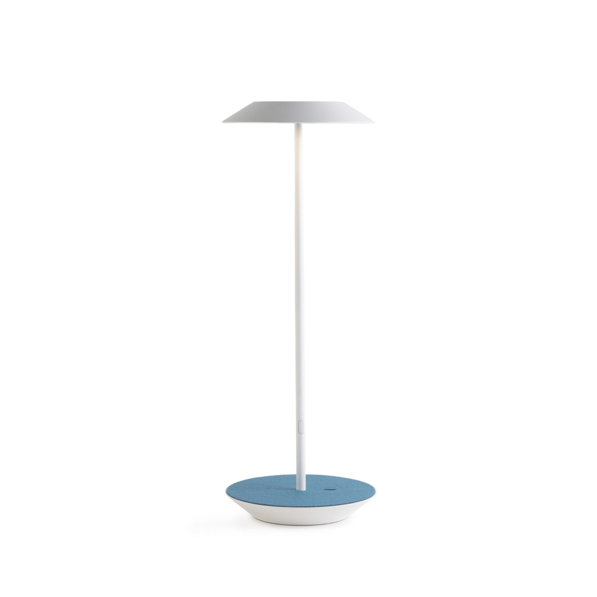 Royyo Matte White With Azure Felt Modern LED Desk Lamp with USB Port - Bees Lighting