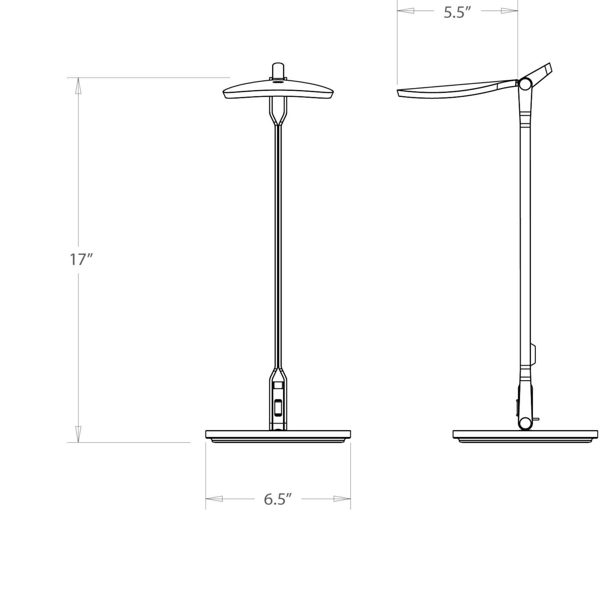 Royyo Silver With White Oak Modern LED Desk Lamp with USB Port - Bees Lighting