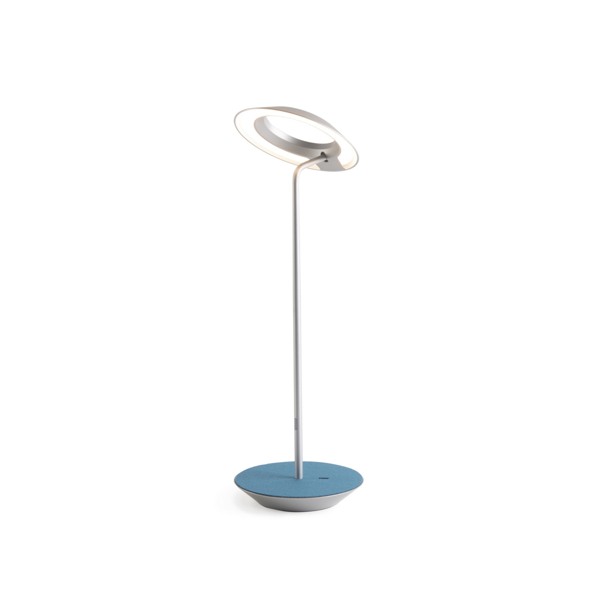 Royyo Silver With Azure Felt Modern LED Desk Lamp with USB Port - Bees Lighting