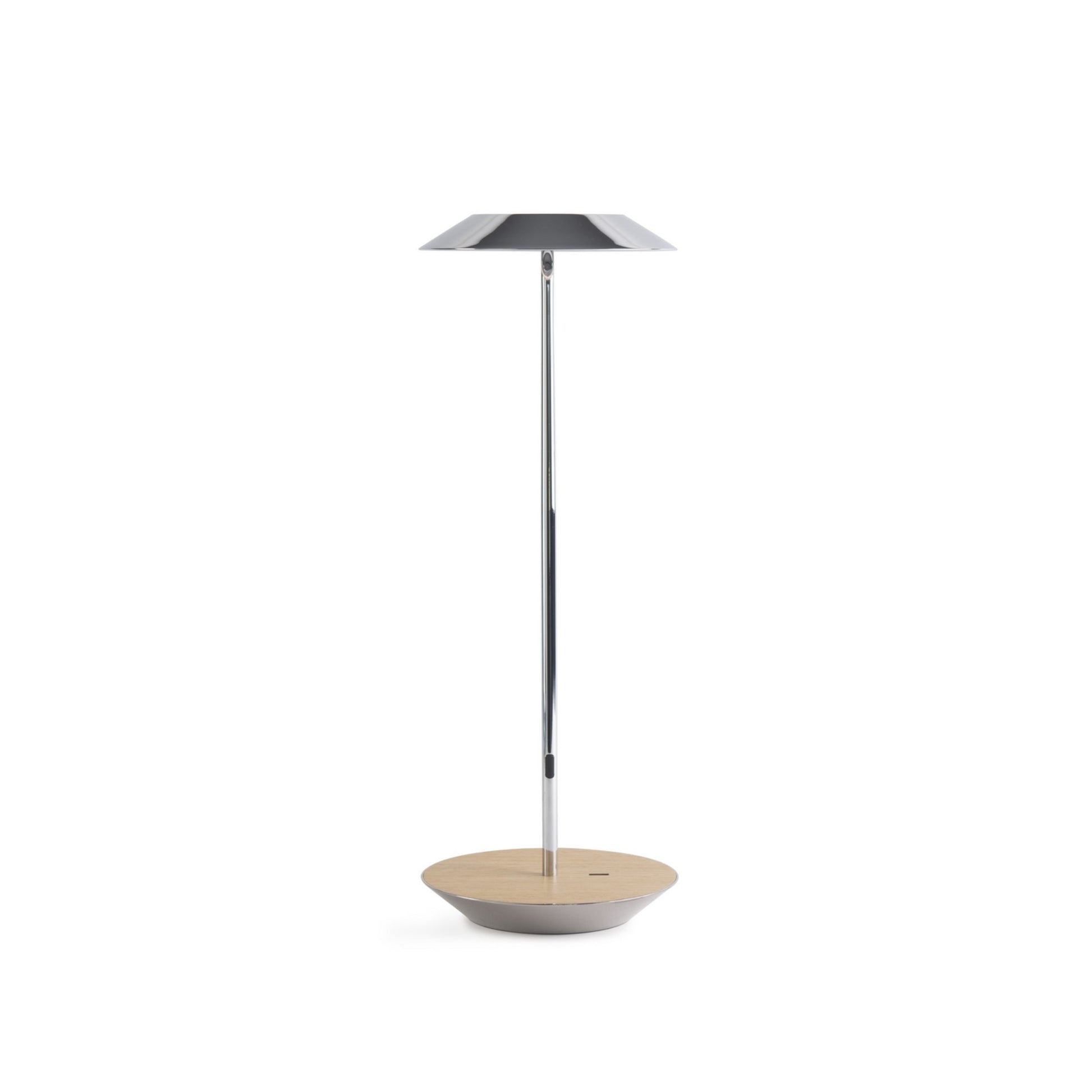 Royyo Chrome With White Oak Modern LED Desk Lamp with USB Port - Bees Lighting
