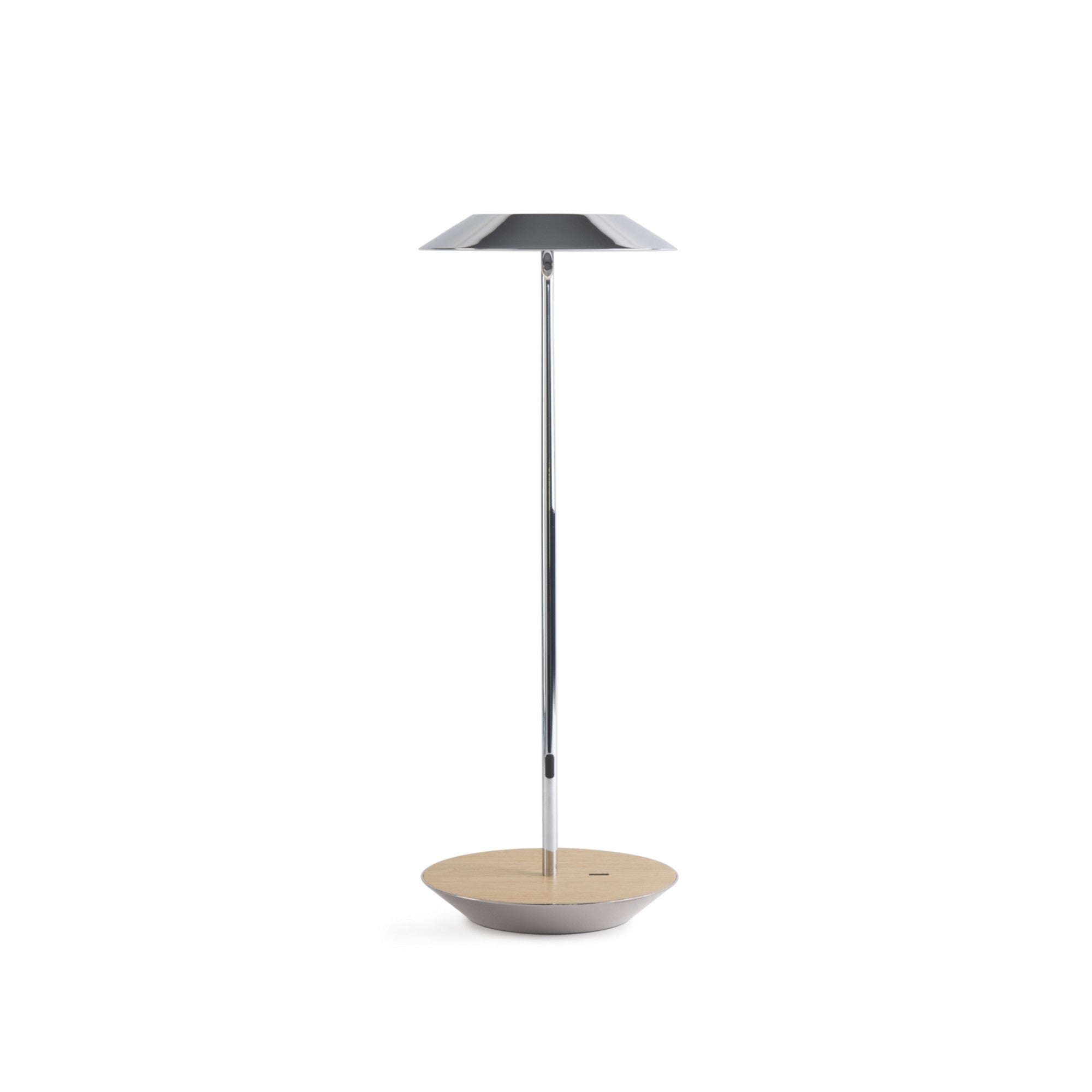 Royyo Chrome With White Oak Modern LED Desk Lamp with USB Port - Bees Lighting