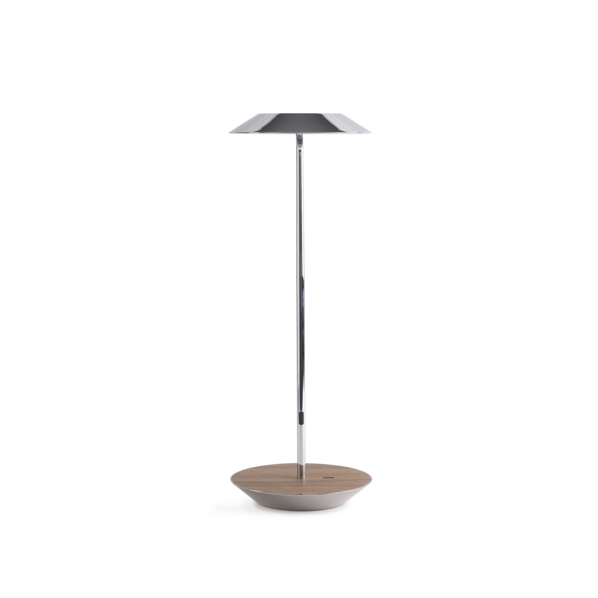 Royyo Chrome With Oiled Walnut Modern LED Desk Lamp with USB Port - Bees Lighting