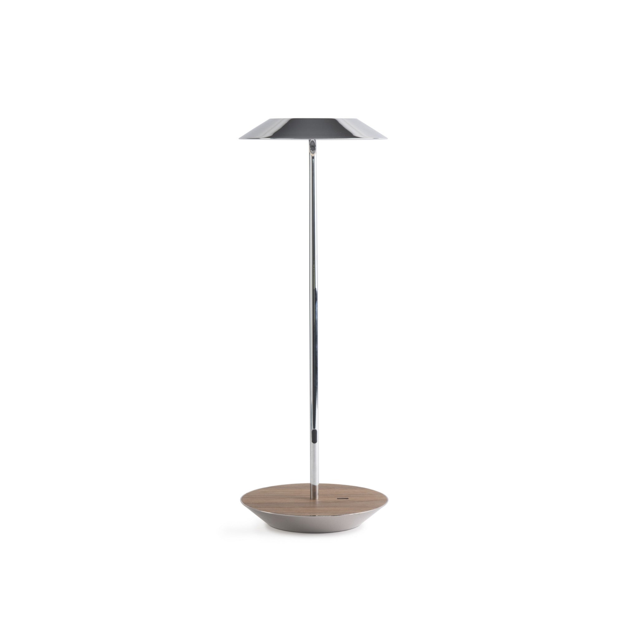 Royyo Chrome With Oiled Walnut Modern LED Desk Lamp with USB Port - Bees Lighting