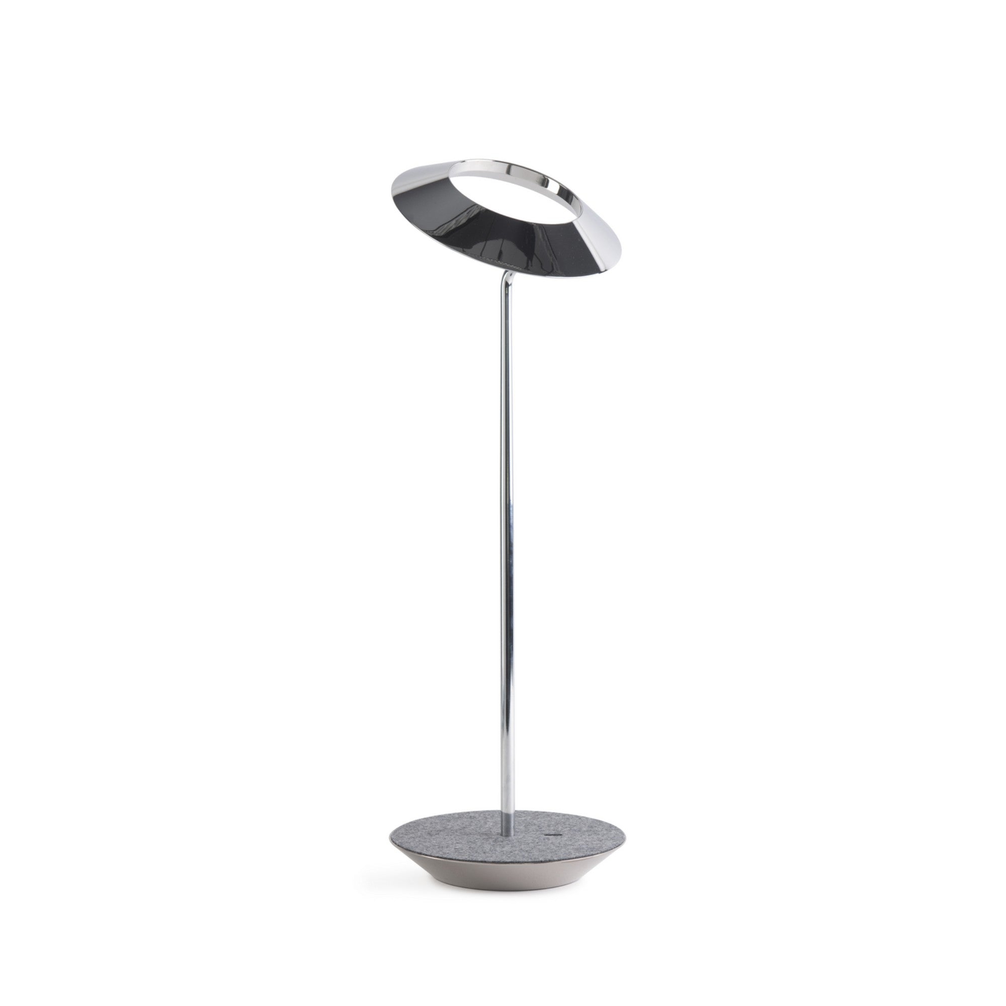 Royyo Chrome With Oxford Felt Modern LED Desk Lamp with USB Port - Bees Lighting