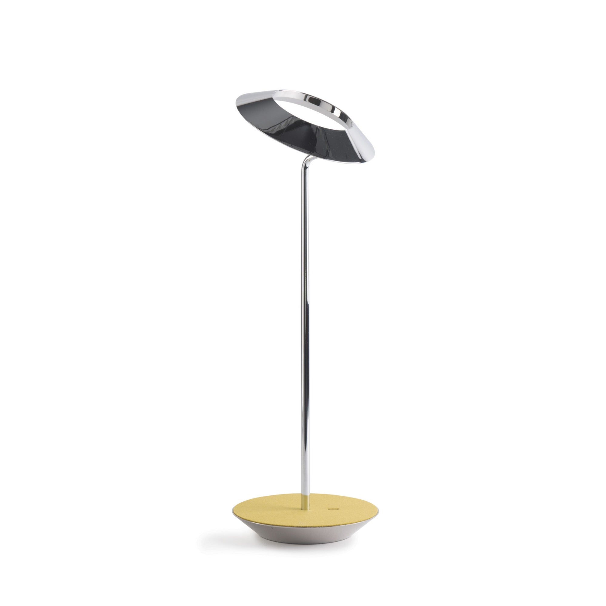 Royyo Chrome with Honeydew Felt Modern LED Desk Lamp with USB Port - Bees Lighting