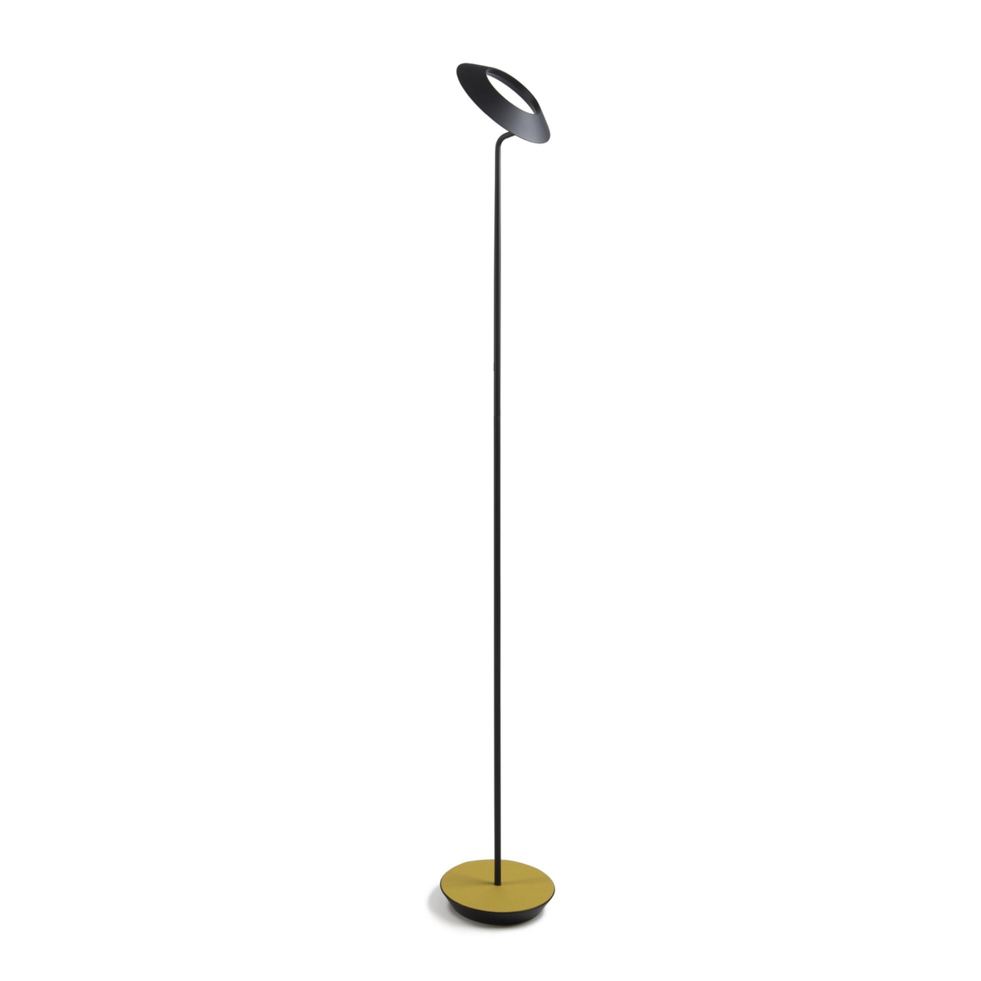 Royyo Matte Black with Honeydew Felt Contemporary LED Floor Lamp with USB Port - Bees Lighting