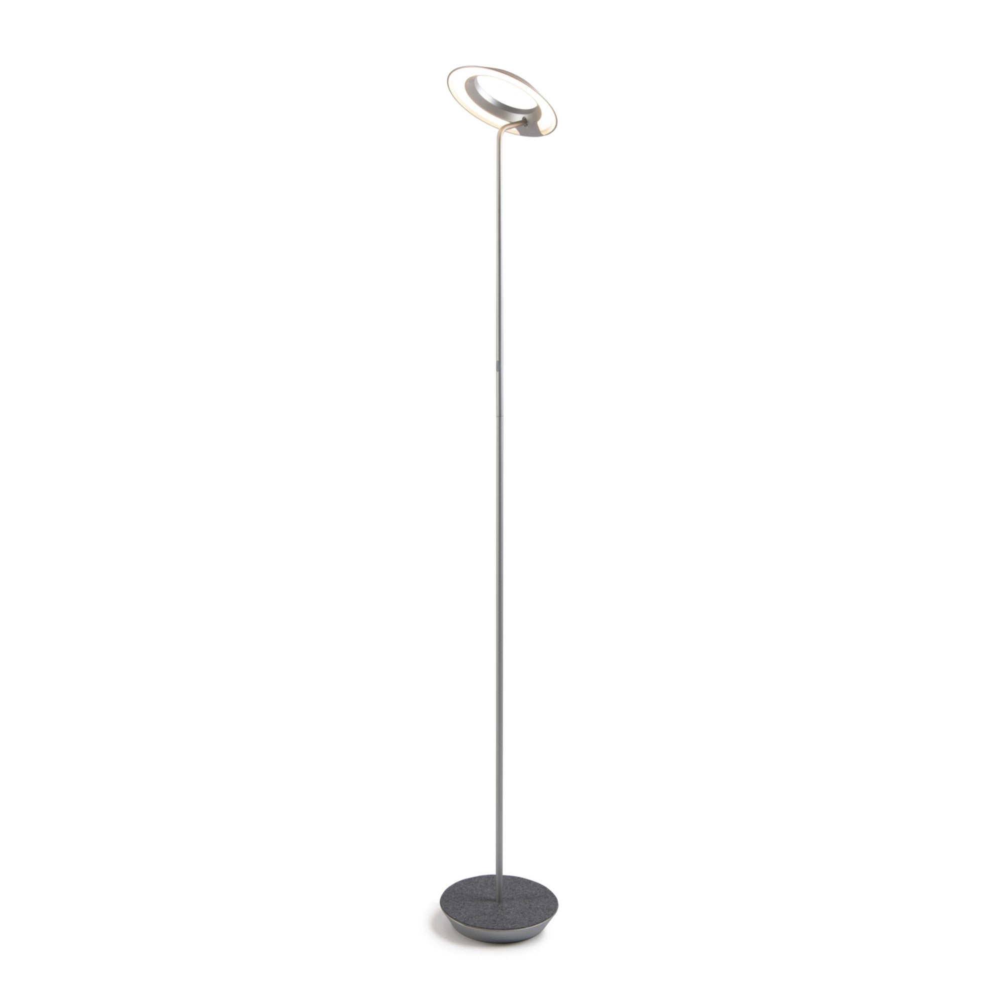 Royyo Silverwith Oxford Felt Contemporary LED Floor Lamp with USB Port - Bees Lighting