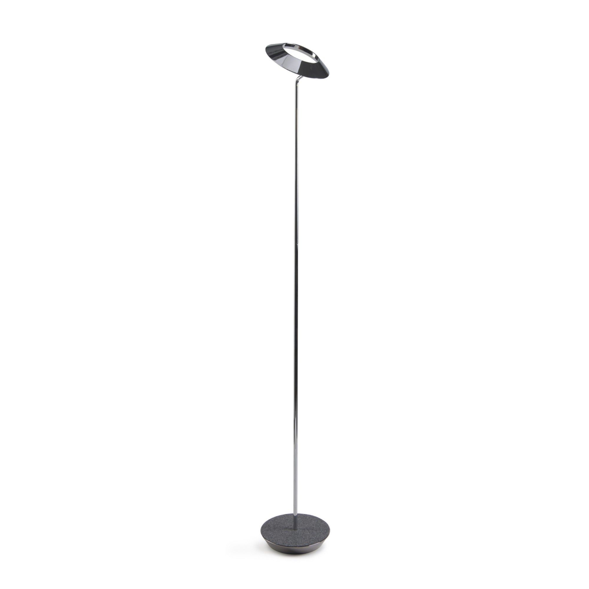 Royyo Chrome with Oxford Felt Contemporary LED Floor Lamp with USB Port - Bees Lighting