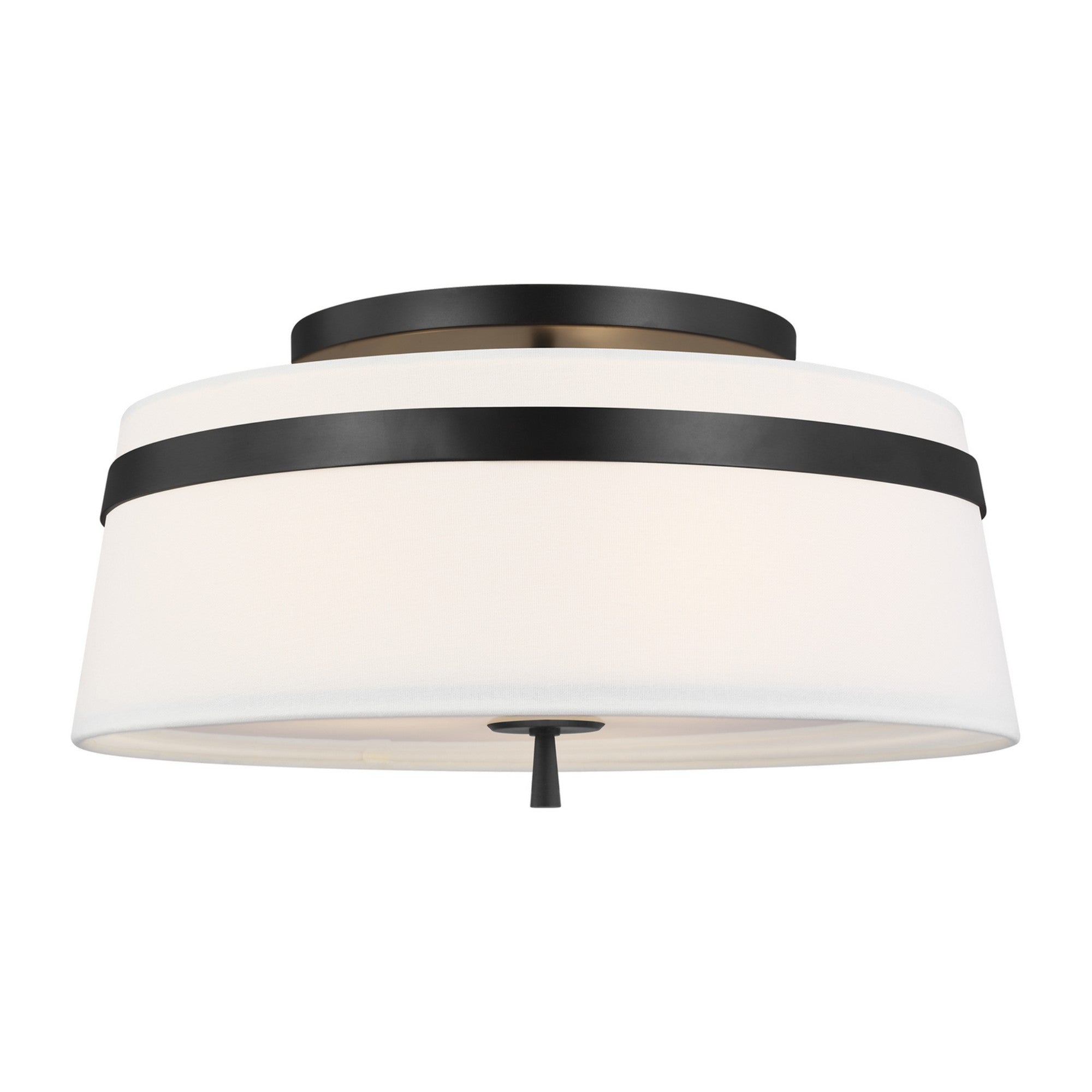 Cordtlandt 19" 3-Light Large Semi Flush Mount, Aged Iron Finish - Bees Lighting