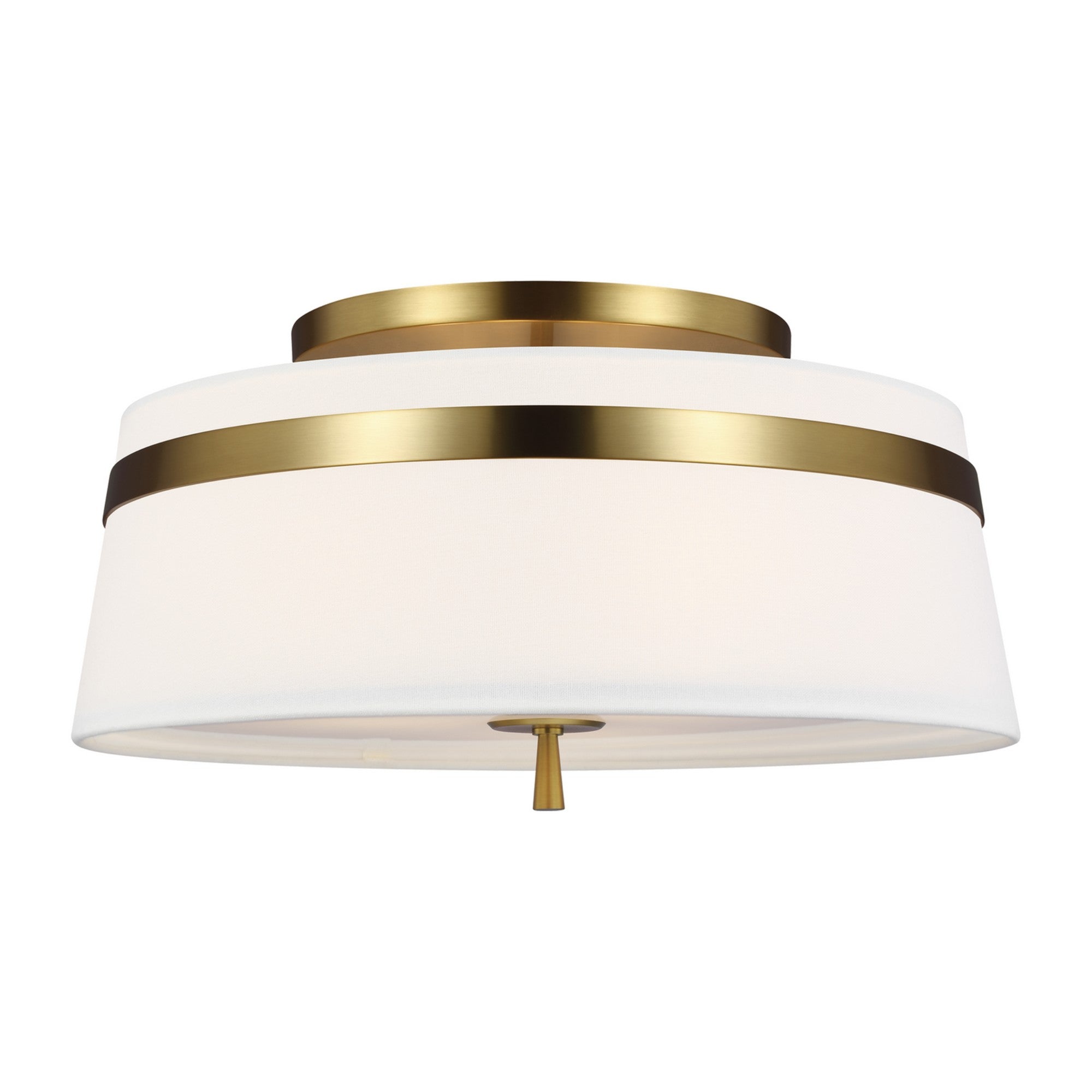 Cordtlandt 19" 3-Light Large Semi Flush Mount, Burnished Brass Finish - Bees Lighting