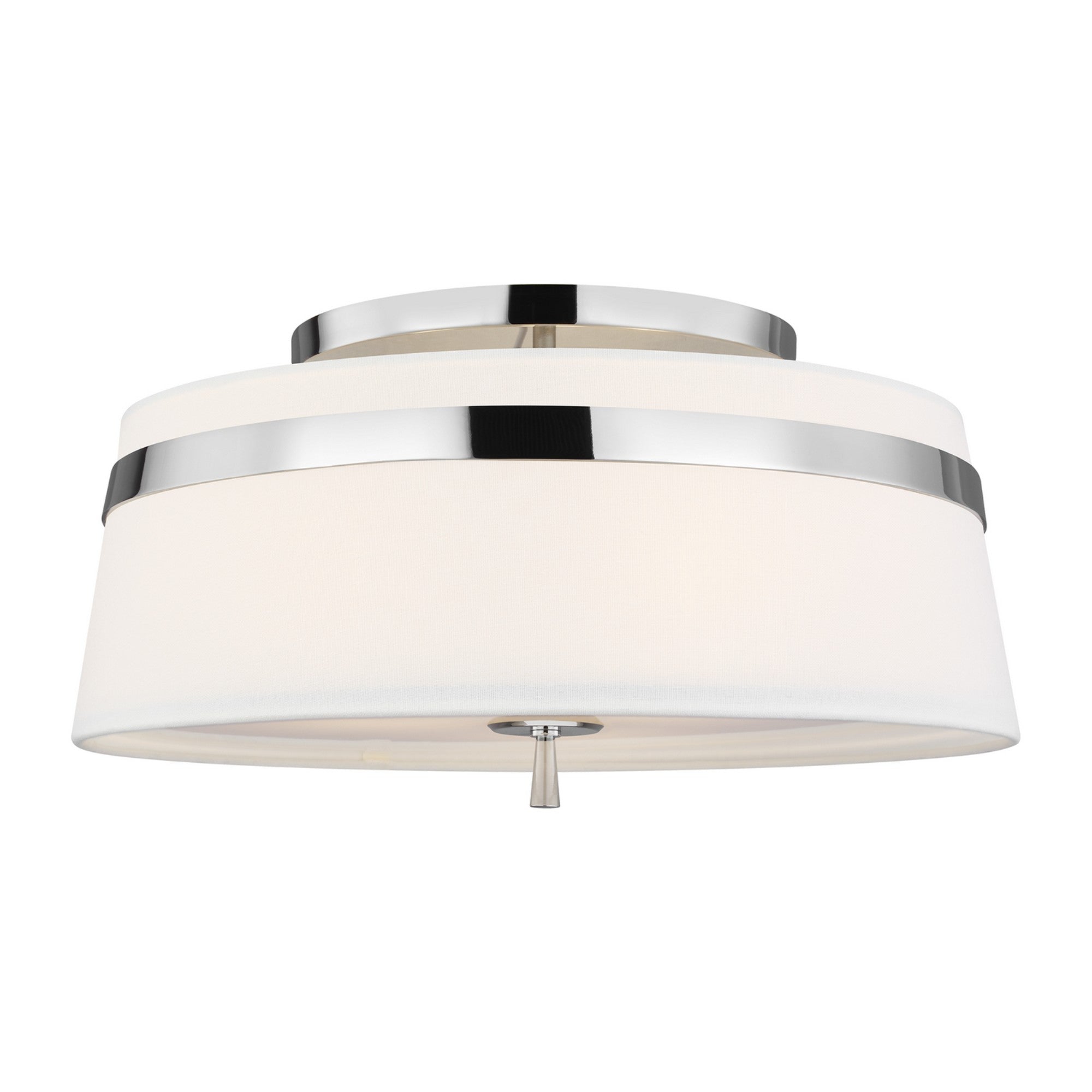 Cordtlandt 19" 3-Light Large Semi Flush Mount, Polished Nickel Finish - Bees Lighting