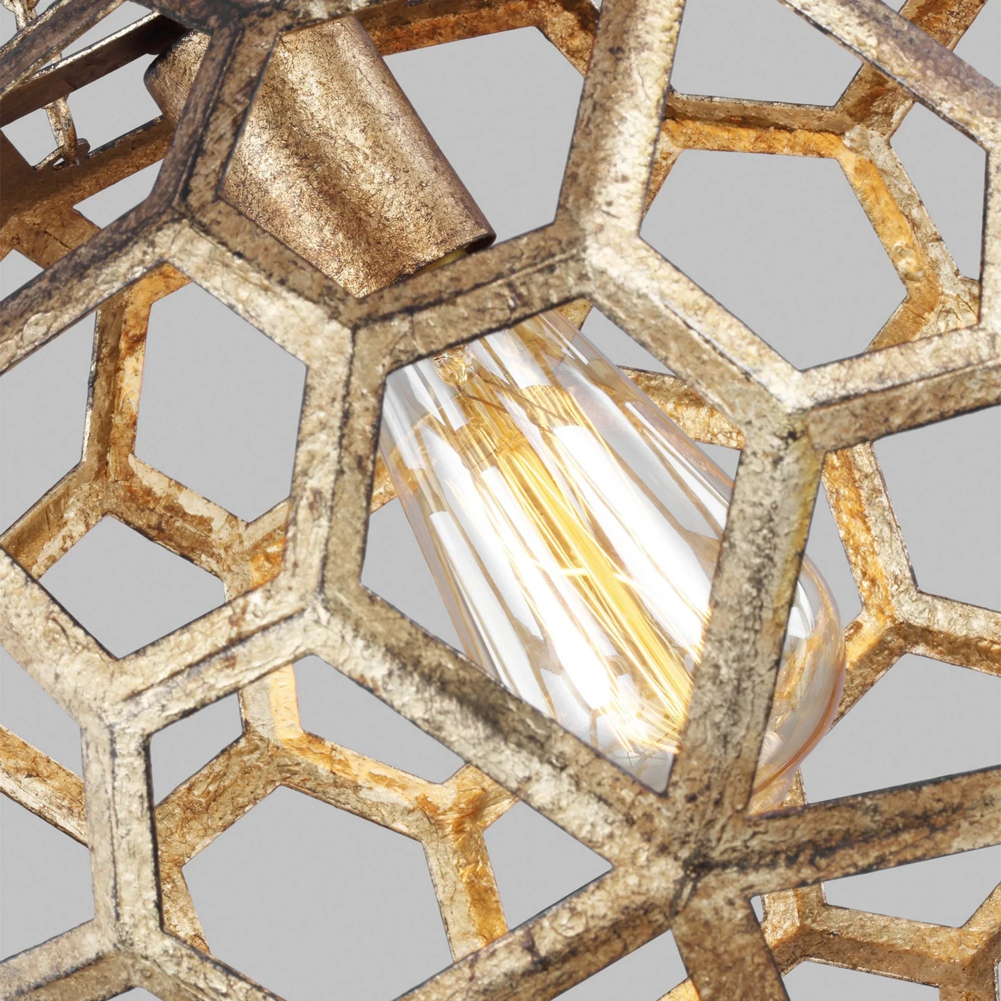 Feccetta 11" Small Pendant, Antique Gild Finish - Bees Lighting