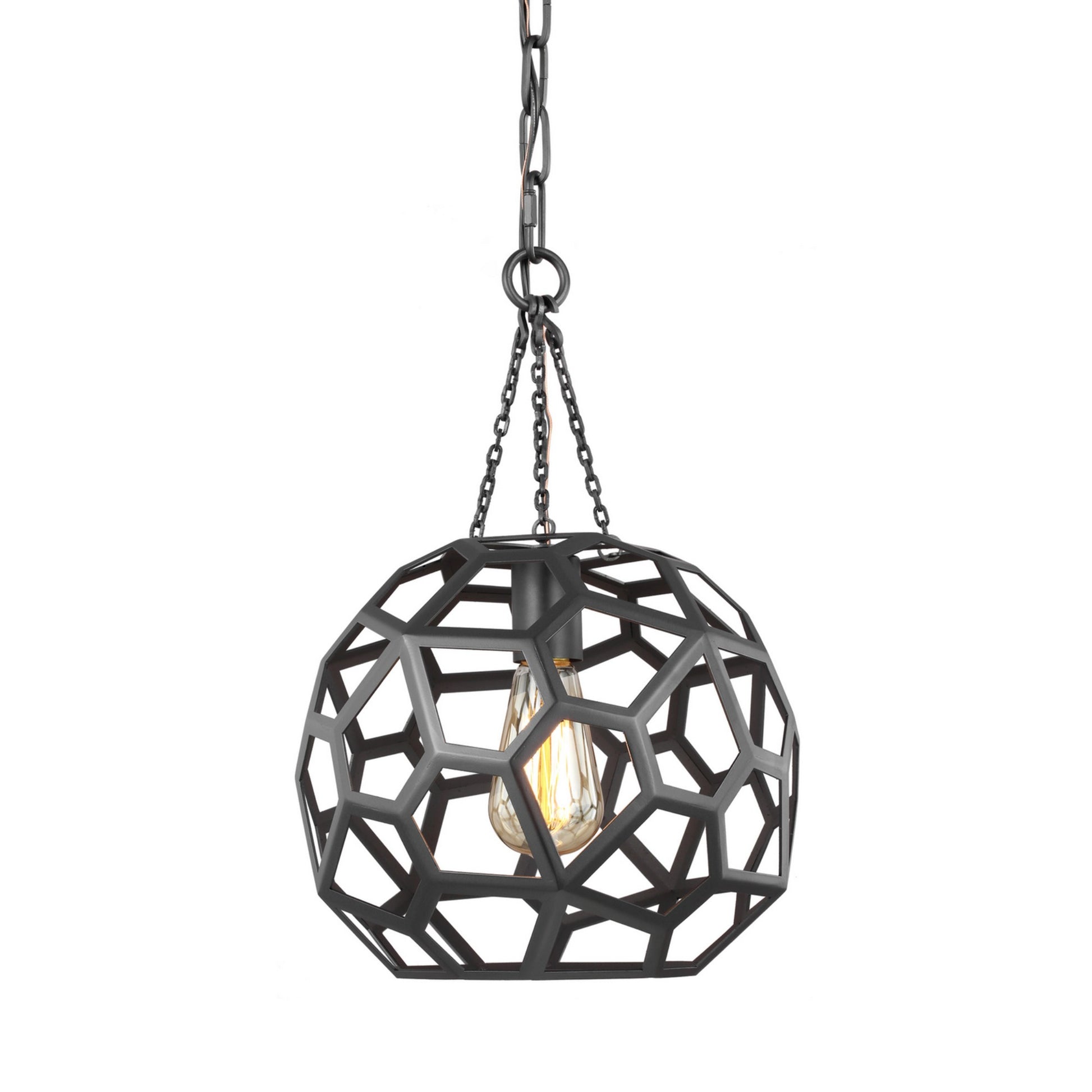 Feccetta 11" Small Pendant, Midnight Black Finish - Bees Lighting