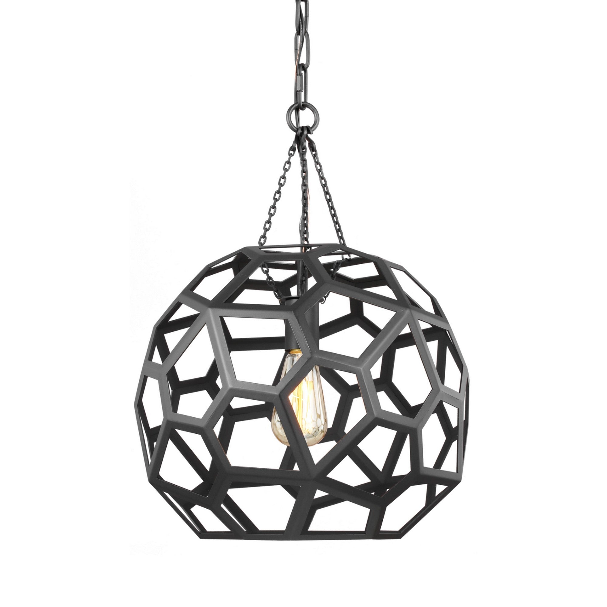 Feccetta 15" Medium Pendant, Midnight Black Finish - Bees Lighting