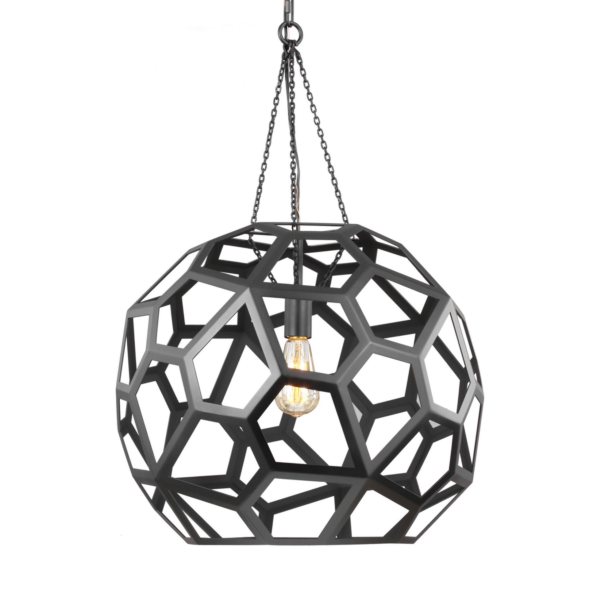 Feccetta 21" Large Pendant, Midnight Black Finish - Bees Lighting