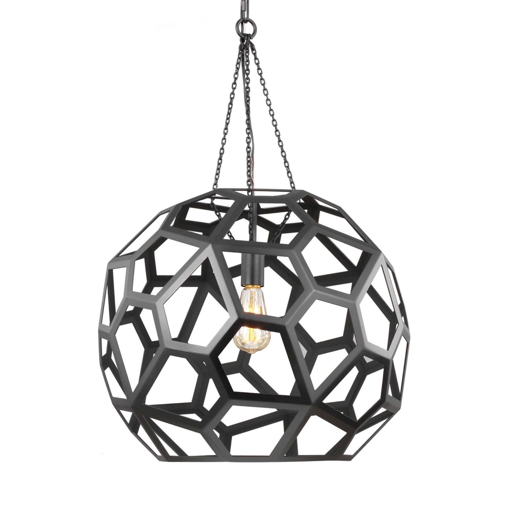 Feccetta 21" Large Pendant, Midnight Black Finish - Bees Lighting