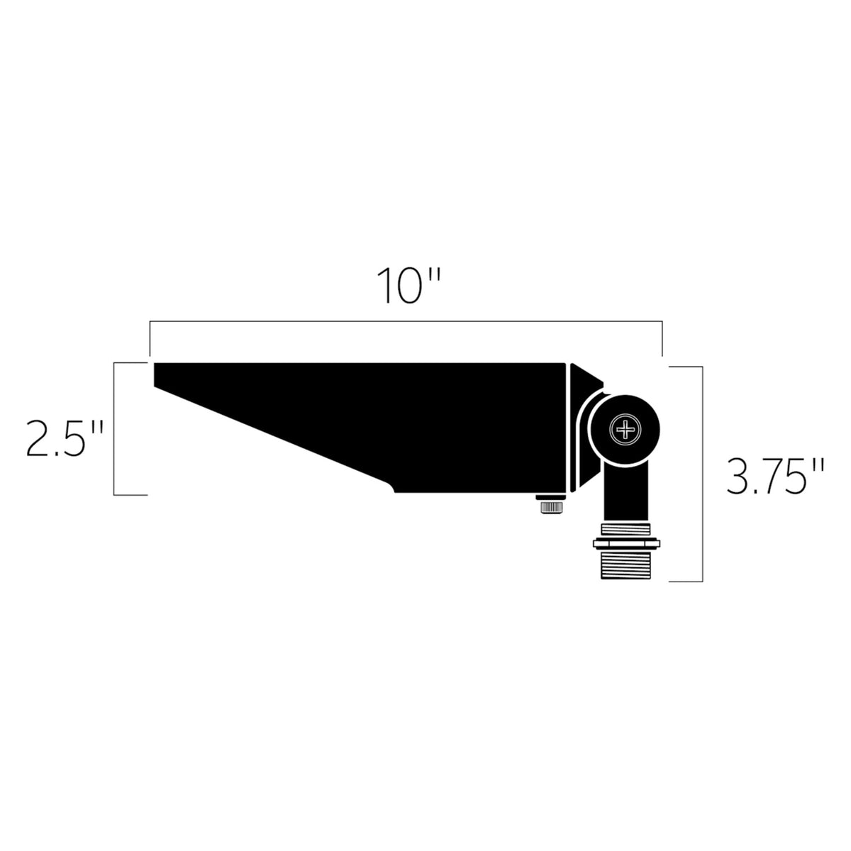 Brass LED retrofit accent light outline with conical shade and adjustable threaded joint