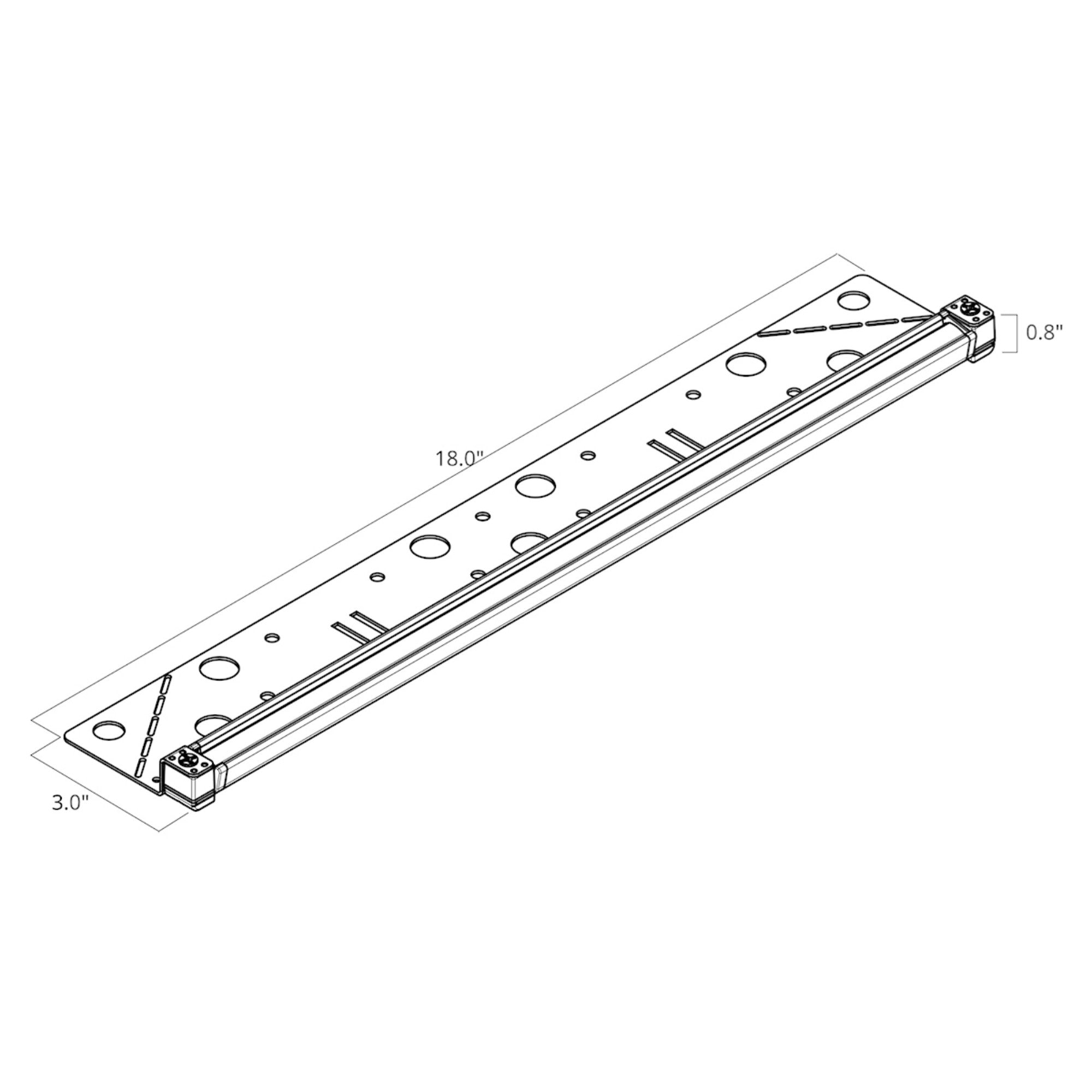12V LED 18" Hardscape Light 2700K Sand Aluminum - Bees Lighting