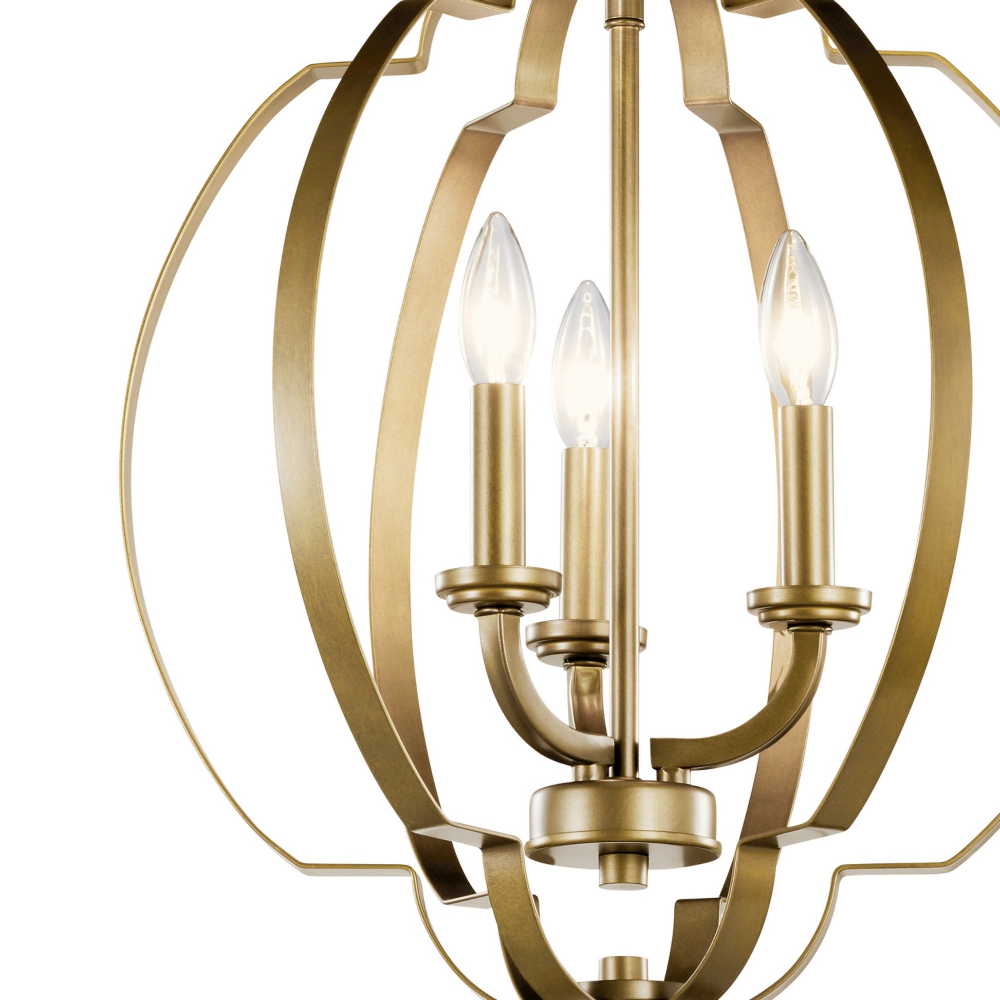 Voleta 17 in. 3 Lights Pendant Light Natural Brass Finish - Bees Lighting