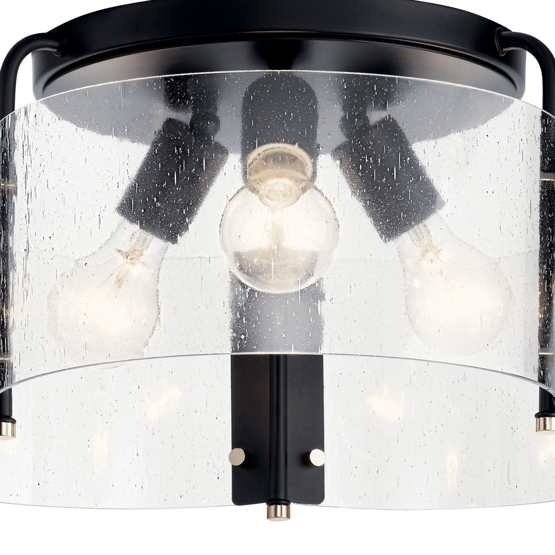 Thoreau 18" 3-Light Semi-Flush Mount, Black Finish - Bees Lighting
