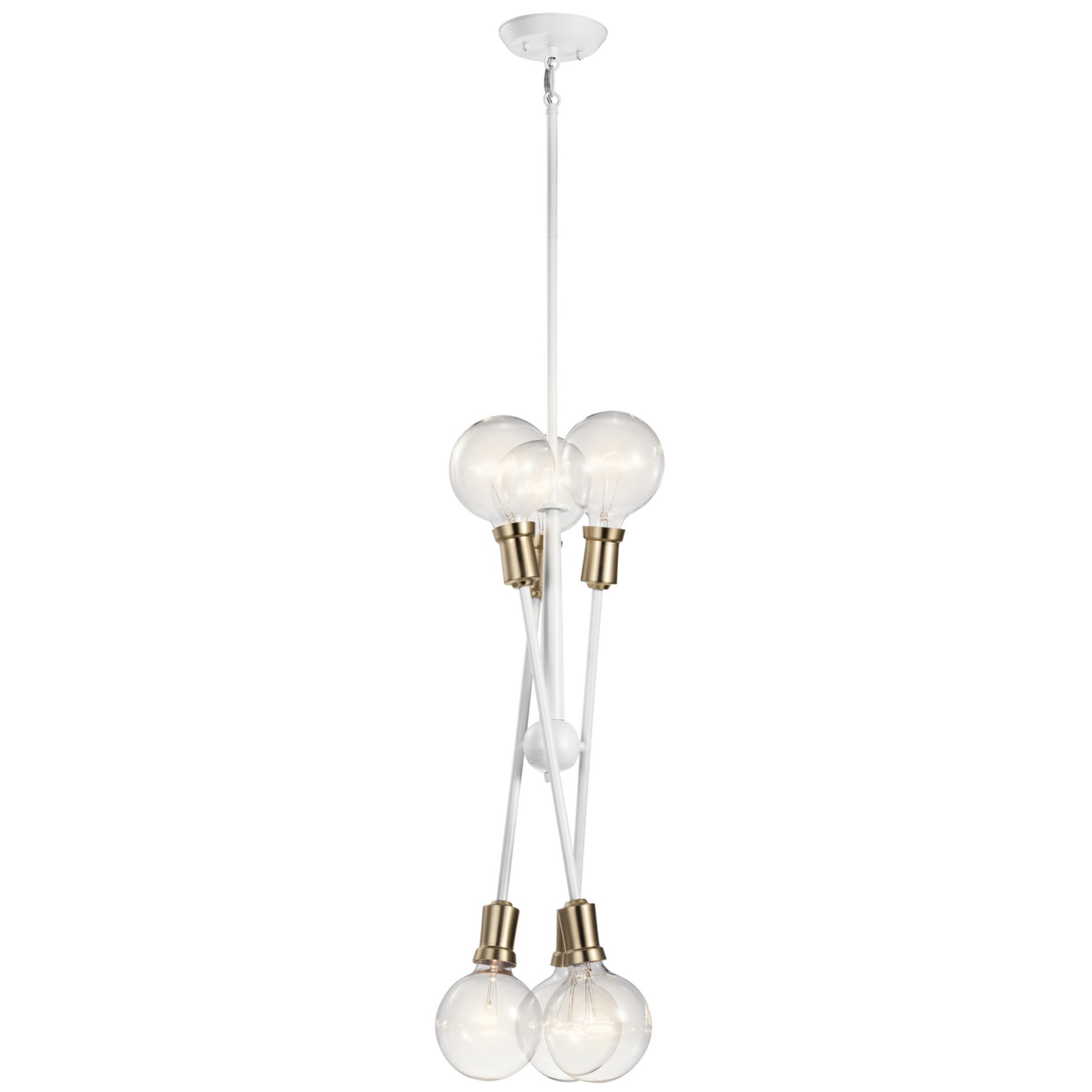 Armstrong 20" 6-Light Chandelier, White Finish - Bees Lighting