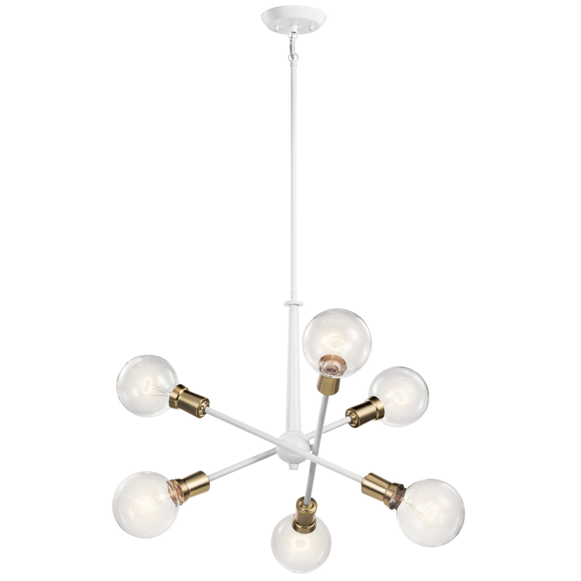 Armstrong 20" 6-Light Chandelier, White Finish - Bees Lighting
